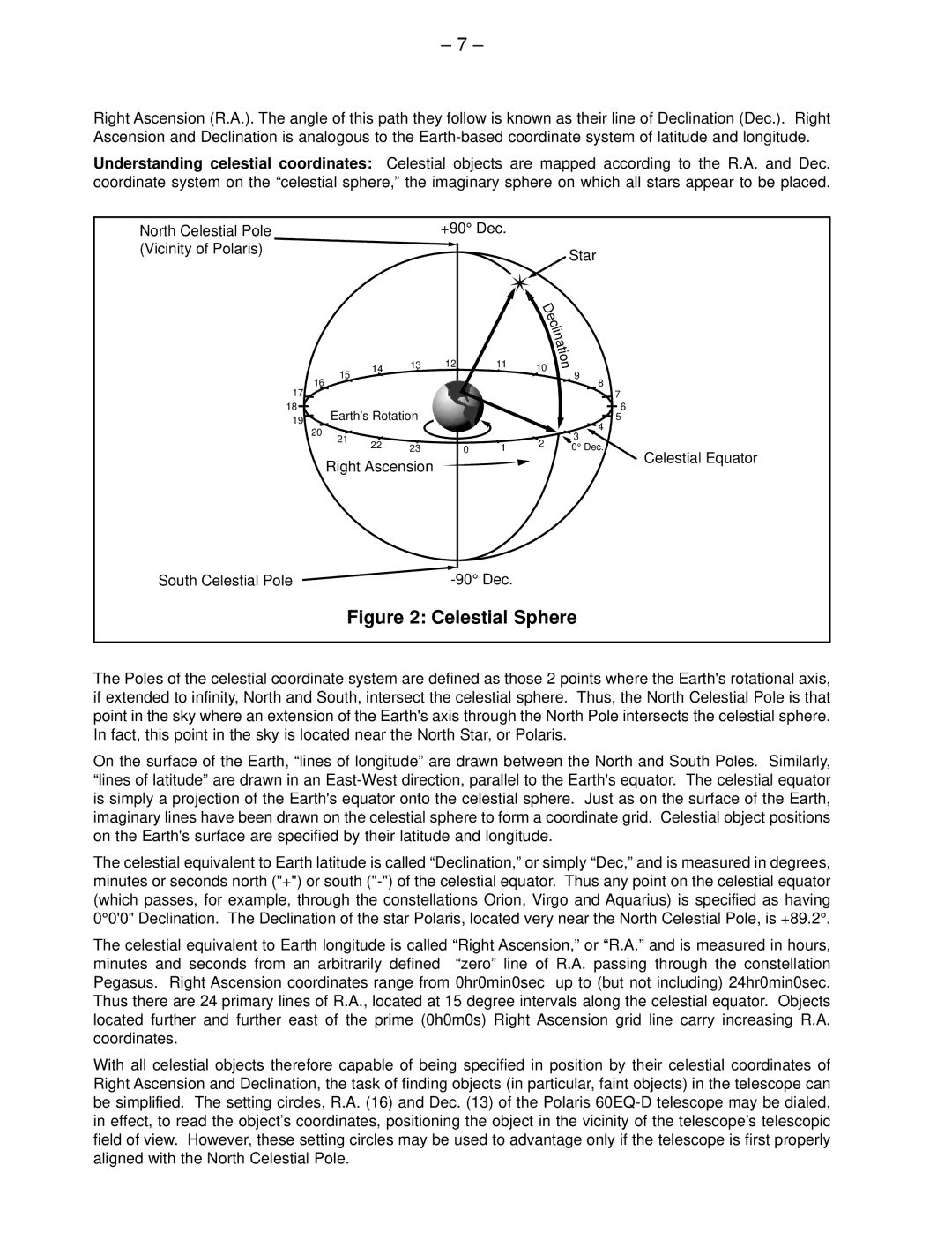 Meade 60EQ-D instruction manual Celestial Sphere 