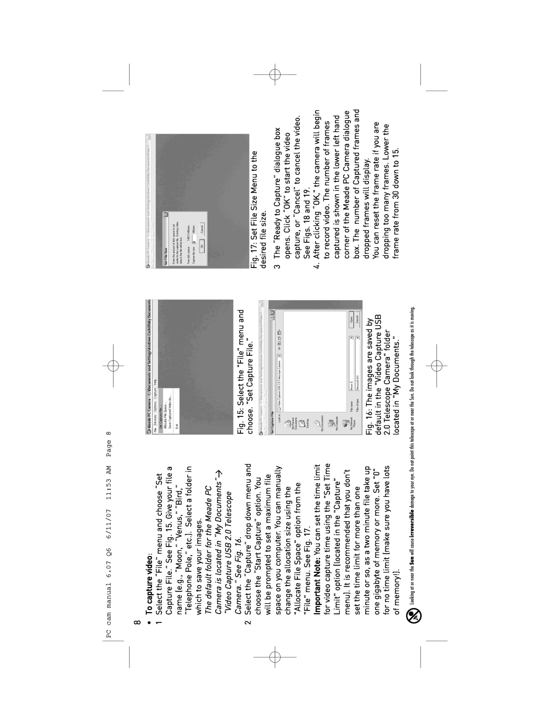 Meade 626-3233 instruction manual Telescope Camera folder located in My Documents 