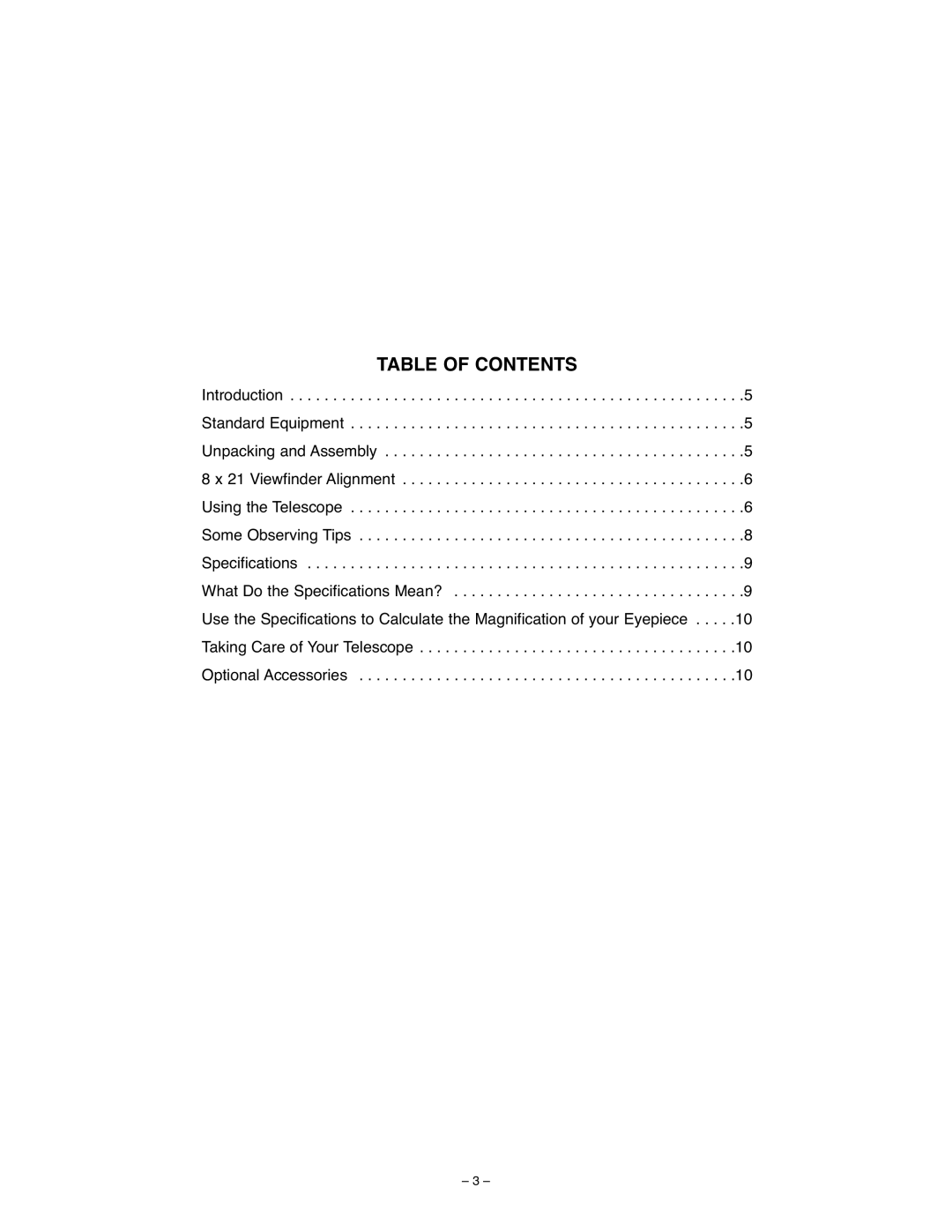 Meade 70AZ-ADS instruction manual Table of Contents 