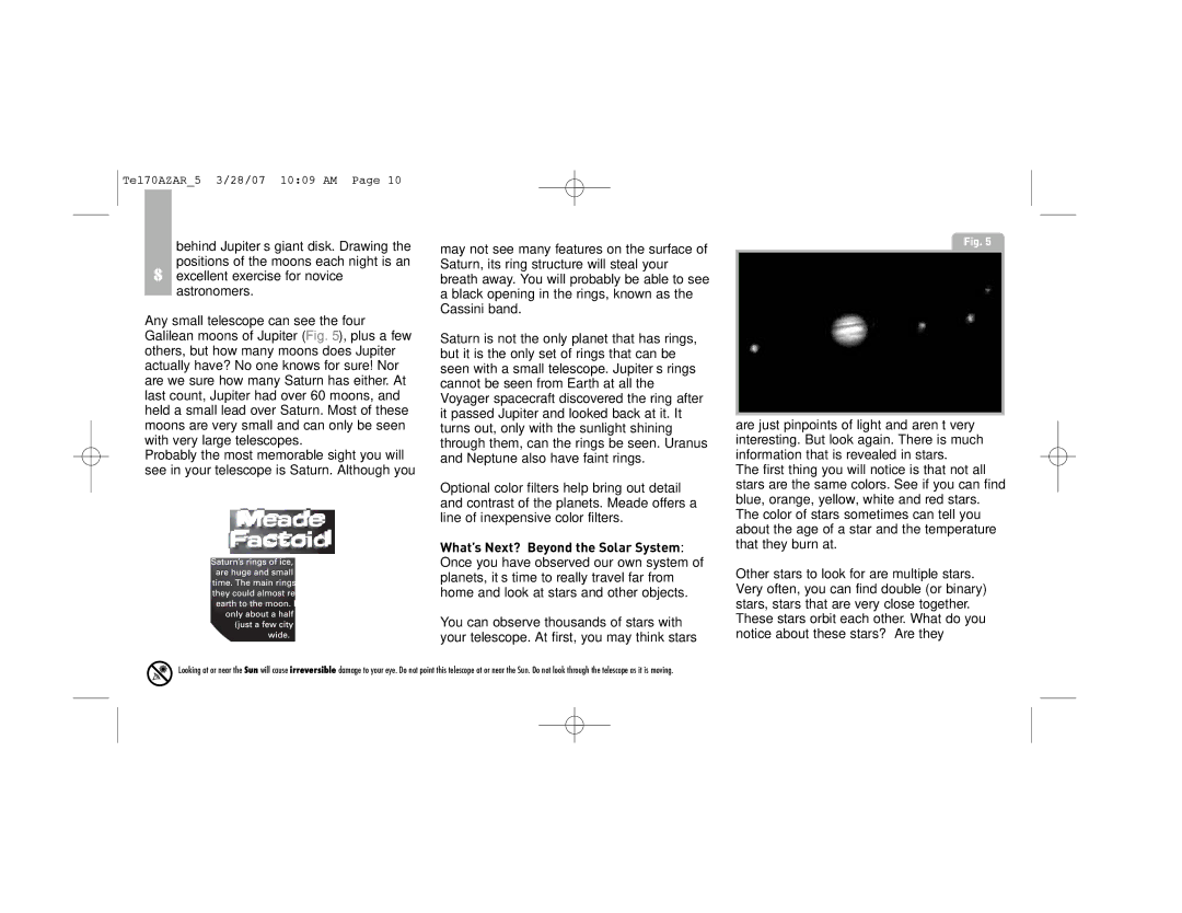 Meade 70AZ-AR instruction manual Tel70AZAR5 3/28/07 1009 AM 