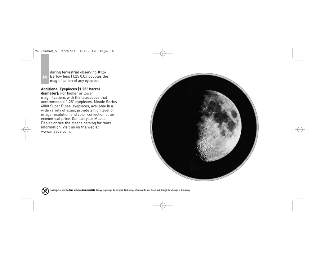 Meade 70AZ-AR instruction manual Tel70AZAR5 3/28/07 1009 AM 