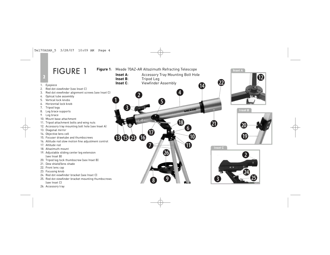 Meade 70AZ-AR instruction manual Inset a 