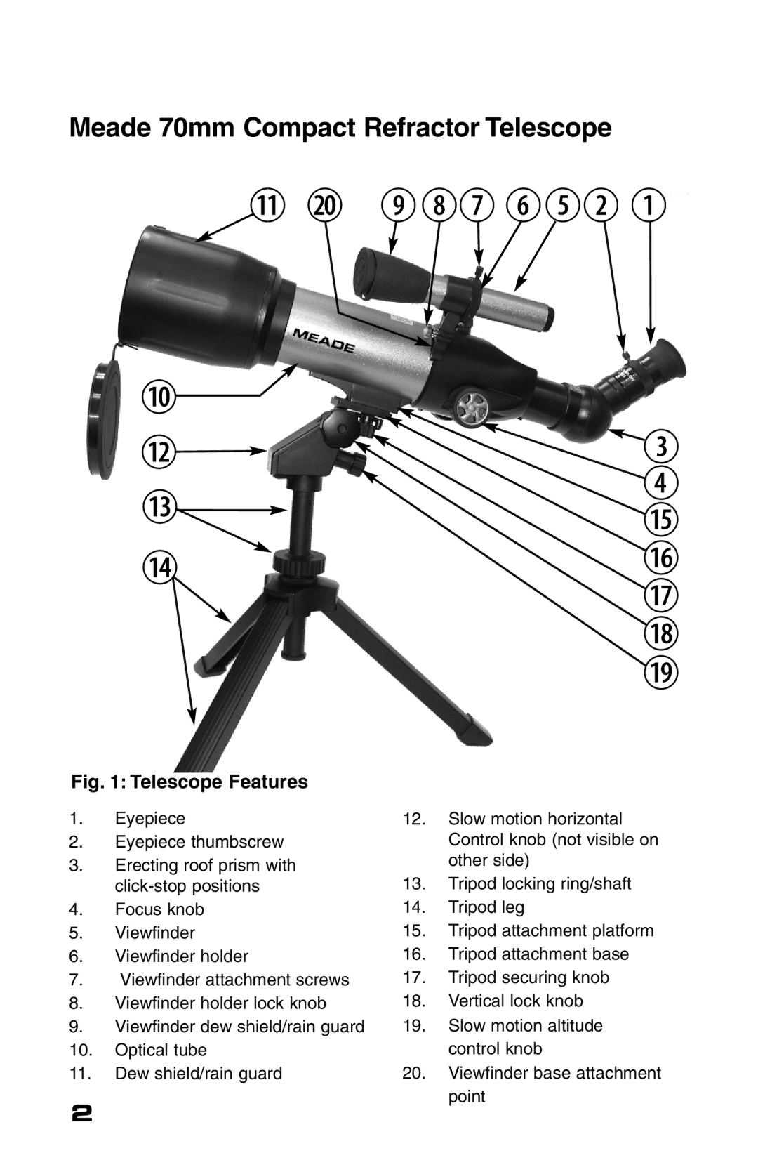 Meade 70AZ-TR instruction manual Jih gfc b 