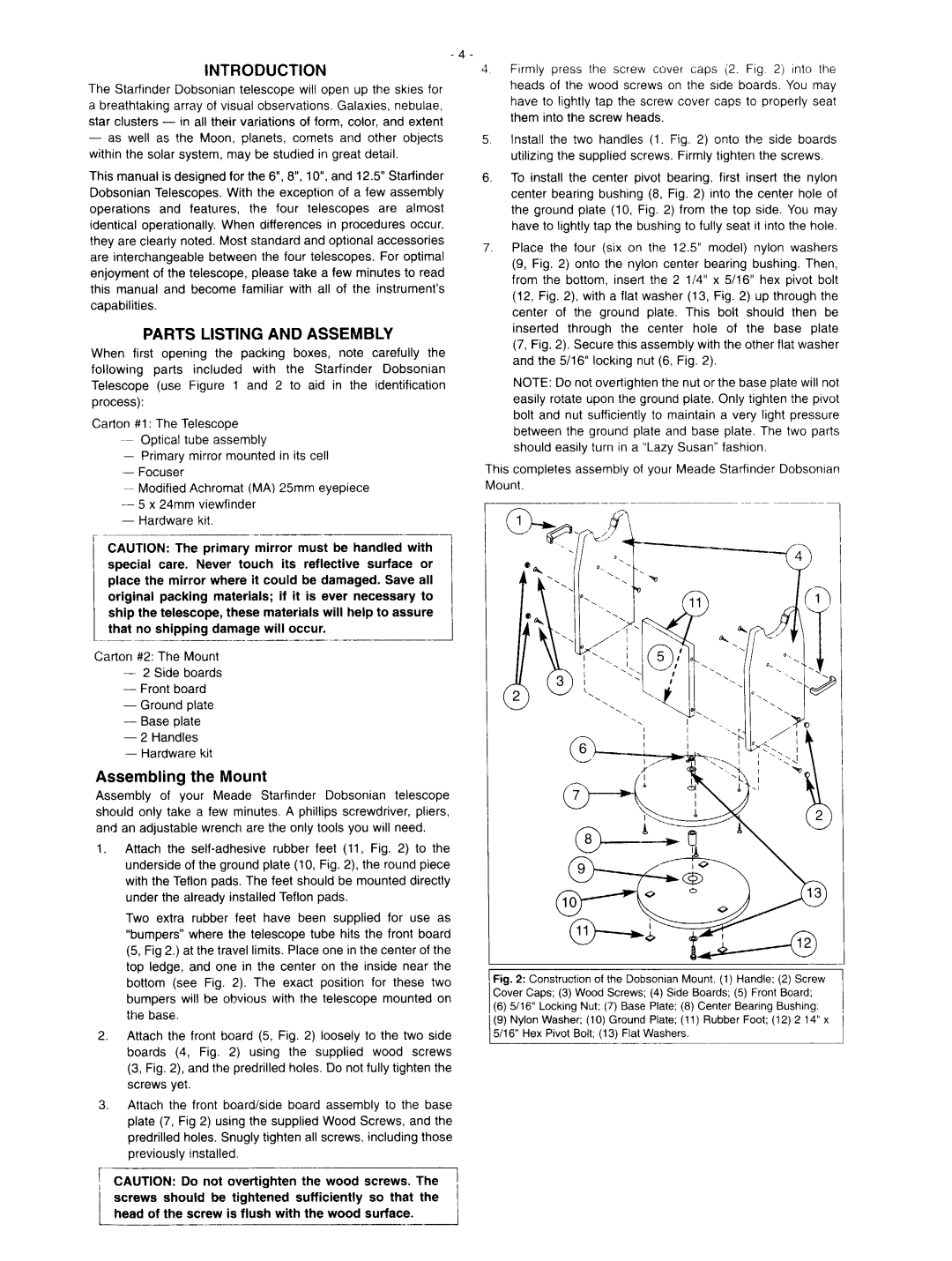 Meade 6, 8, 10 & 12.5 Starfinder manual 