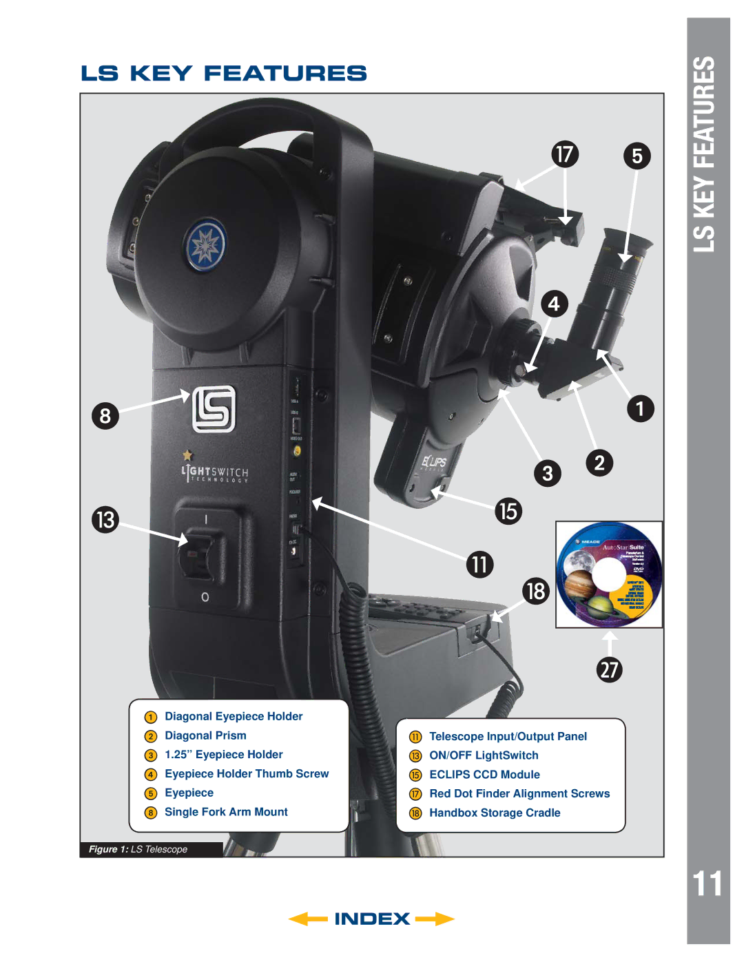 Meade 6" LS-6 ACF, 8" LS-8 SC, 8" LS-8 ACF, 6" LS-6 SC instruction manual LS Keyfeatures, LS KEY Features 