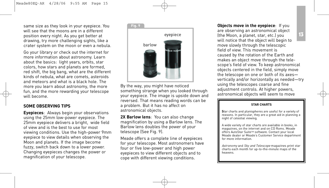 Meade 80EQ-AR instruction manual AstronomySkyandTelescope 