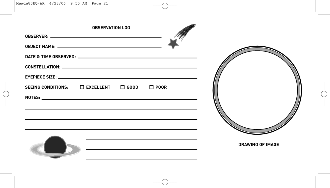 Meade 80EQ-AR instruction manual Excellent Good Poor 