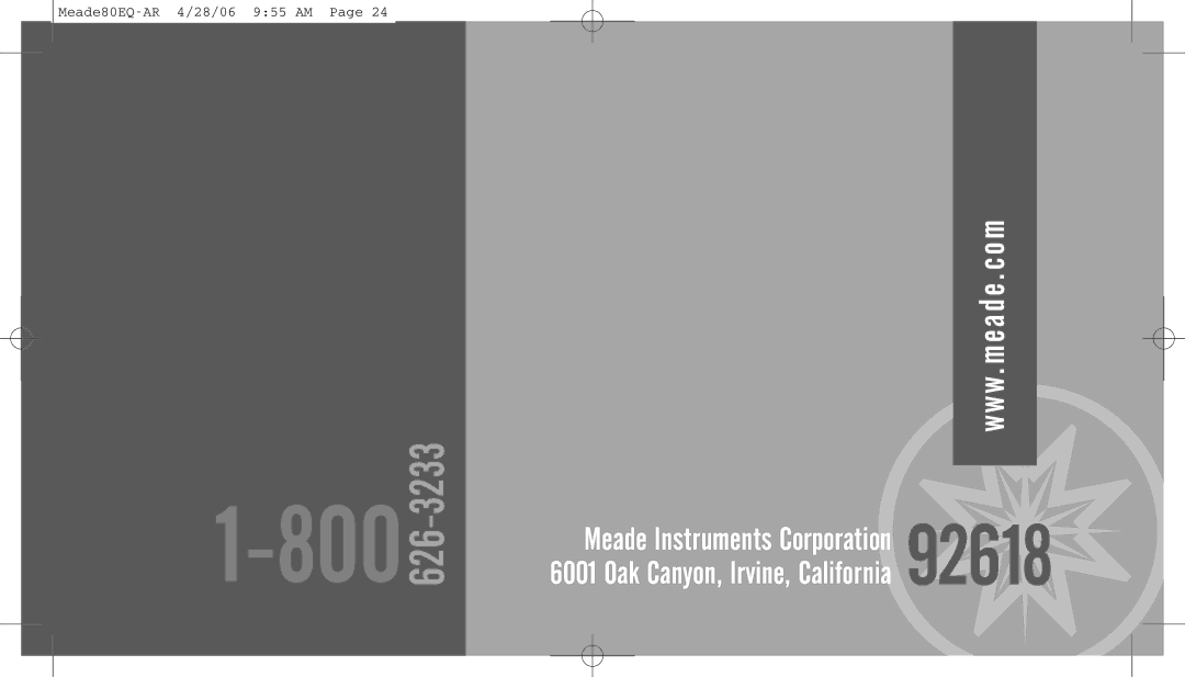 Meade 80EQ-AR instruction manual 800 