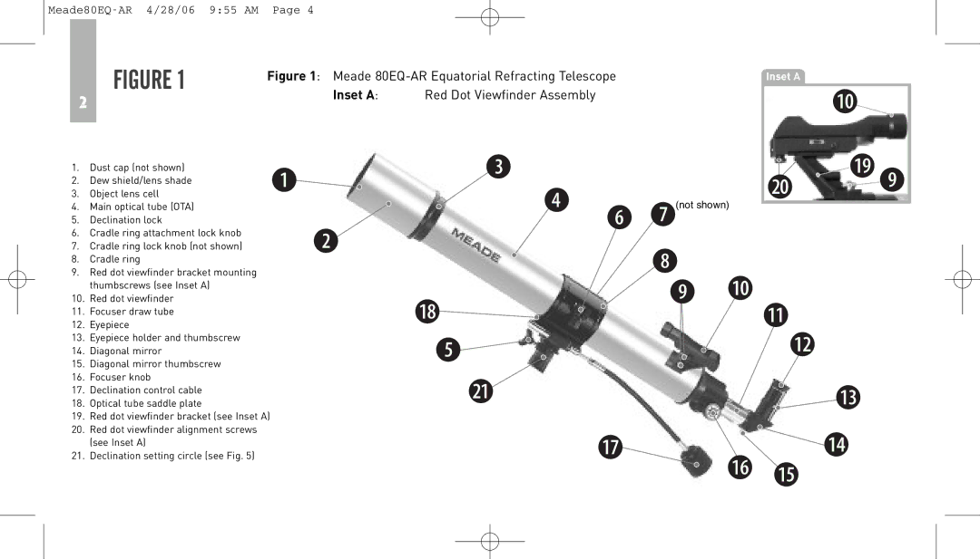 Meade 80EQ-AR instruction manual Not shown 