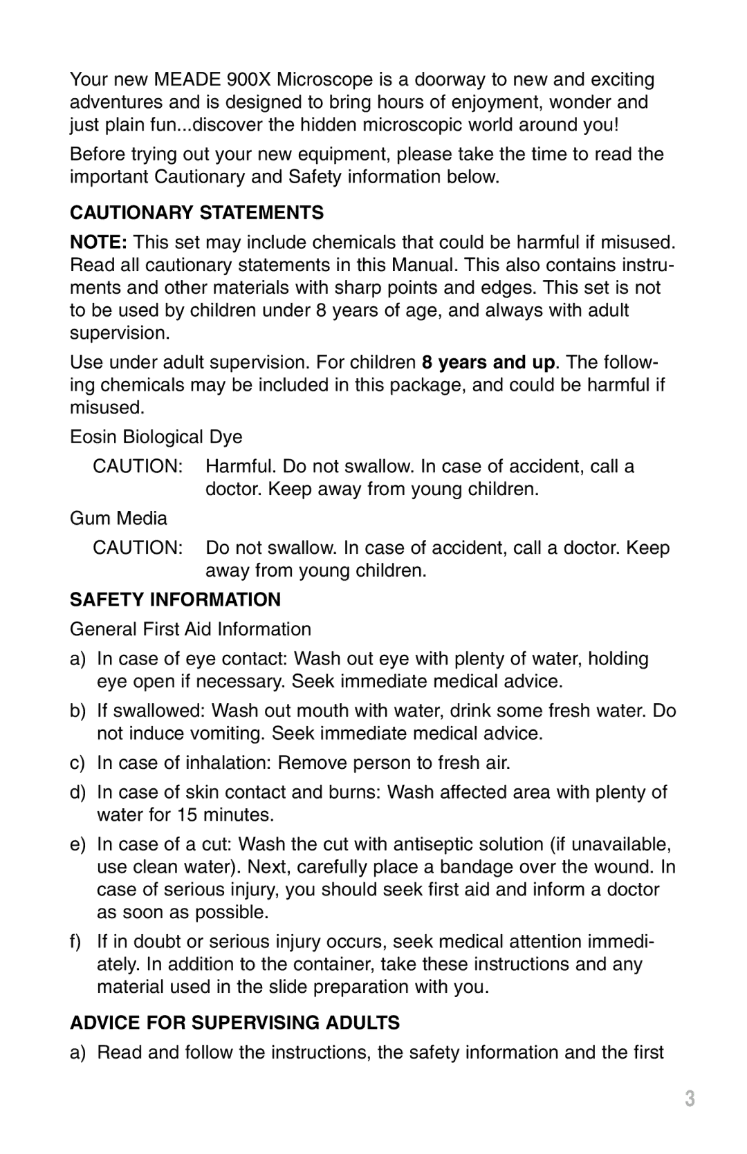 Meade 900X instruction manual Safety Information 