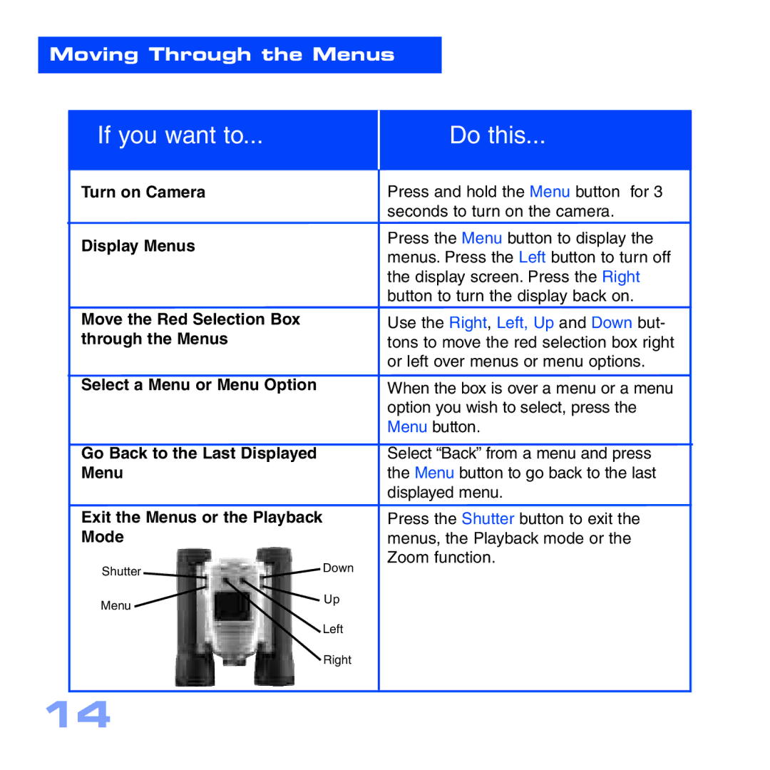 Meade CV-6 manual Moving Through the Menus 