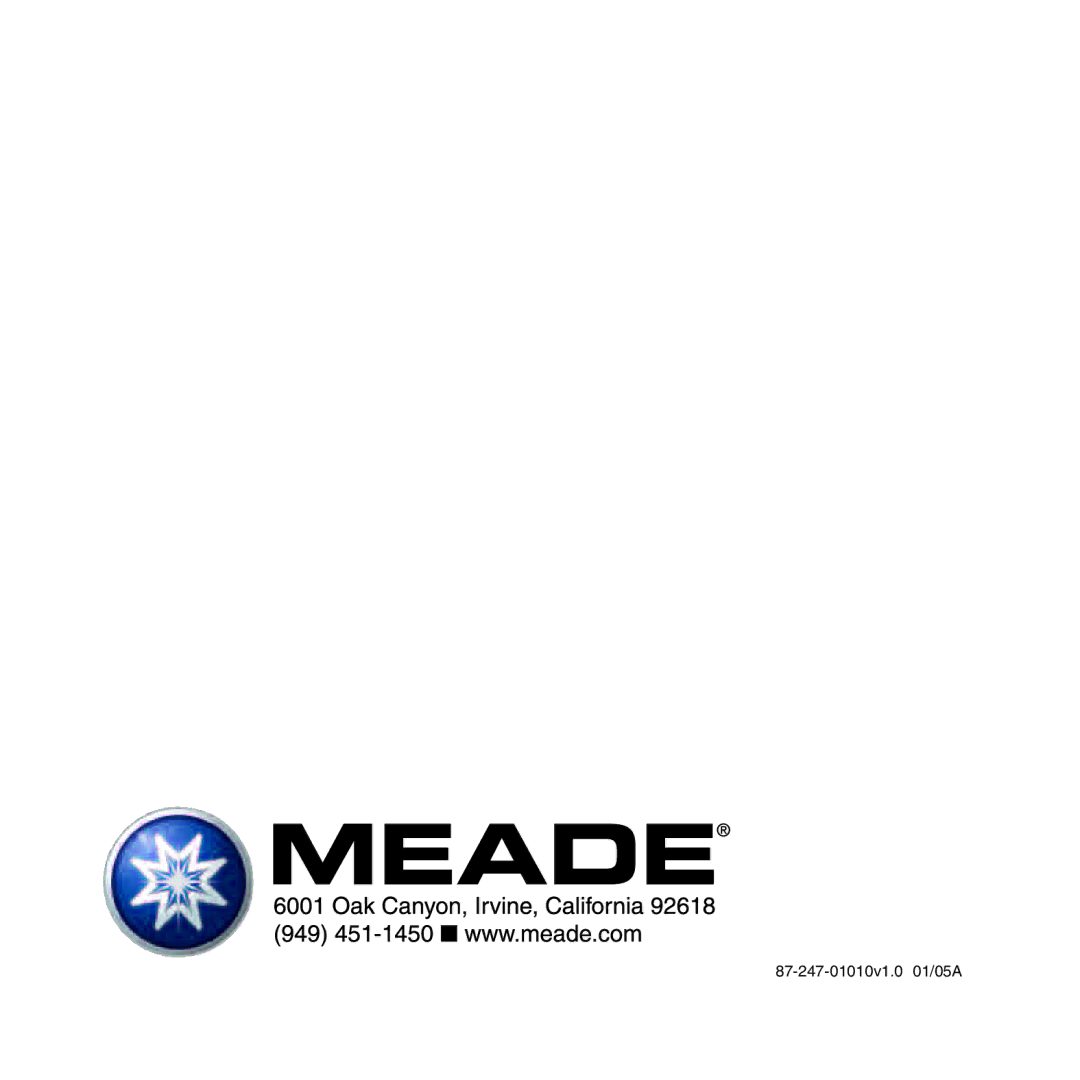 Meade CV-6 manual 87-247-01010v1.0 01/05A 