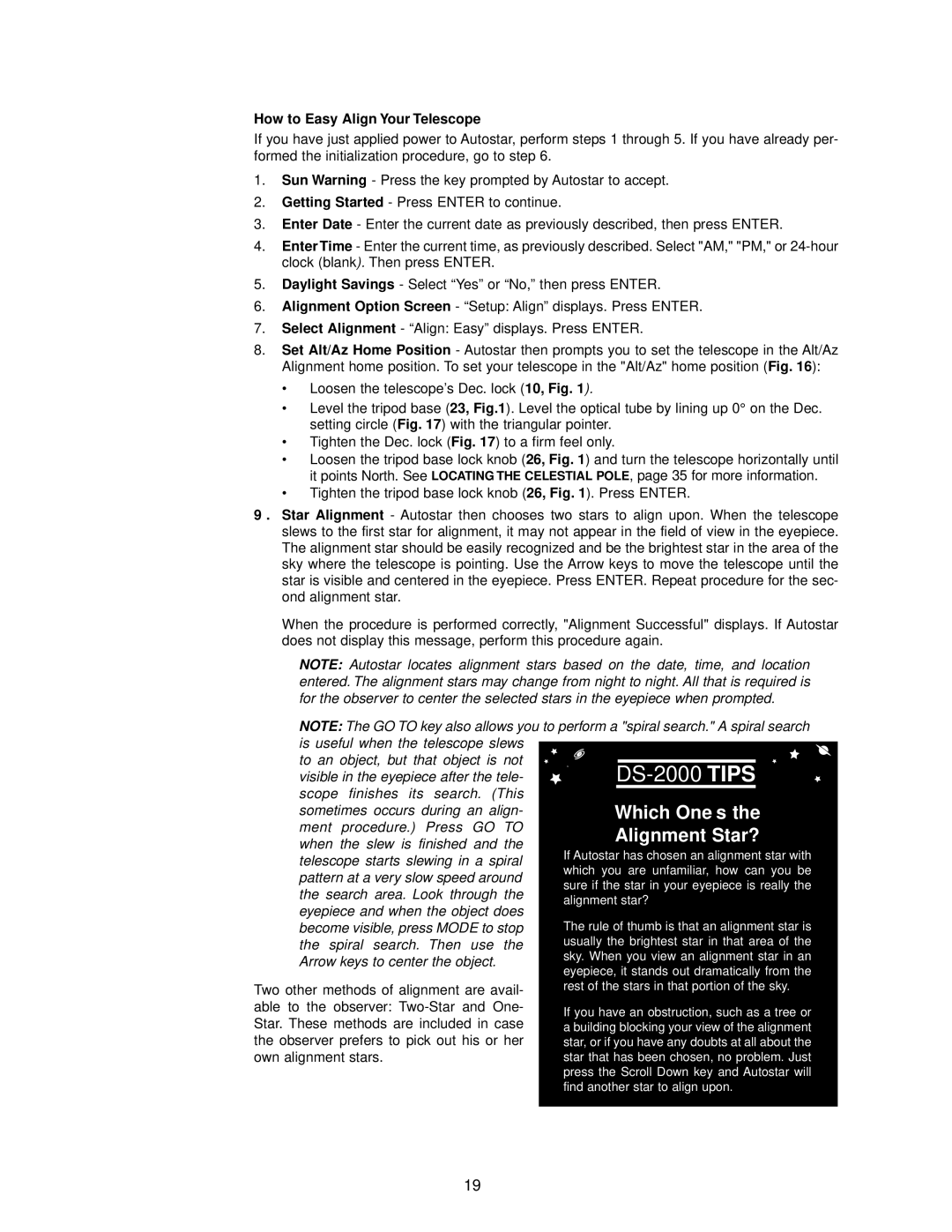 Meade DS-2000 instruction manual Alignment Star?, How to Easy Align Your Telescope 