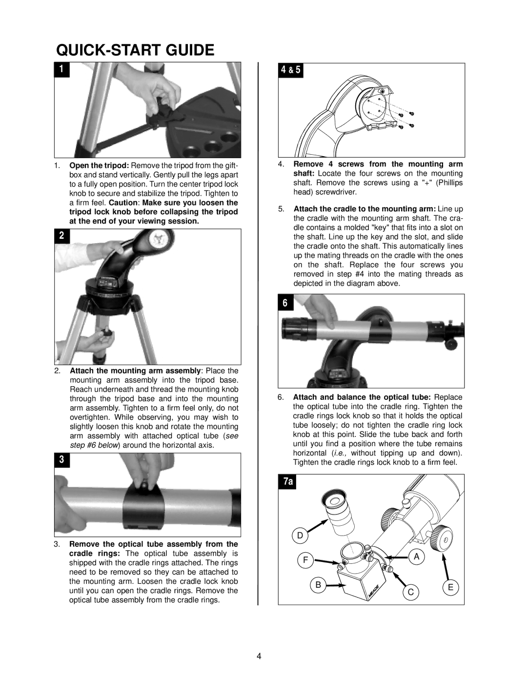 Meade DS-2000 instruction manual QUICK-START Guide 