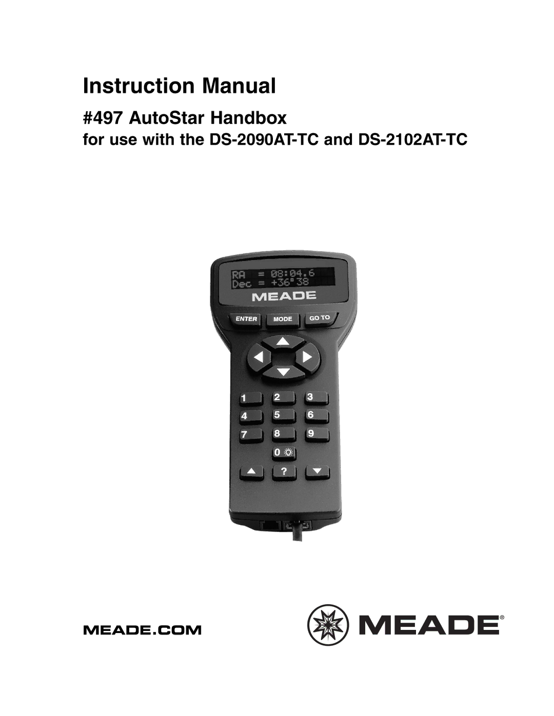 Meade DS-2102AT-TC, DS-2090AT-TC instruction manual #497 AutoStar Handbox 