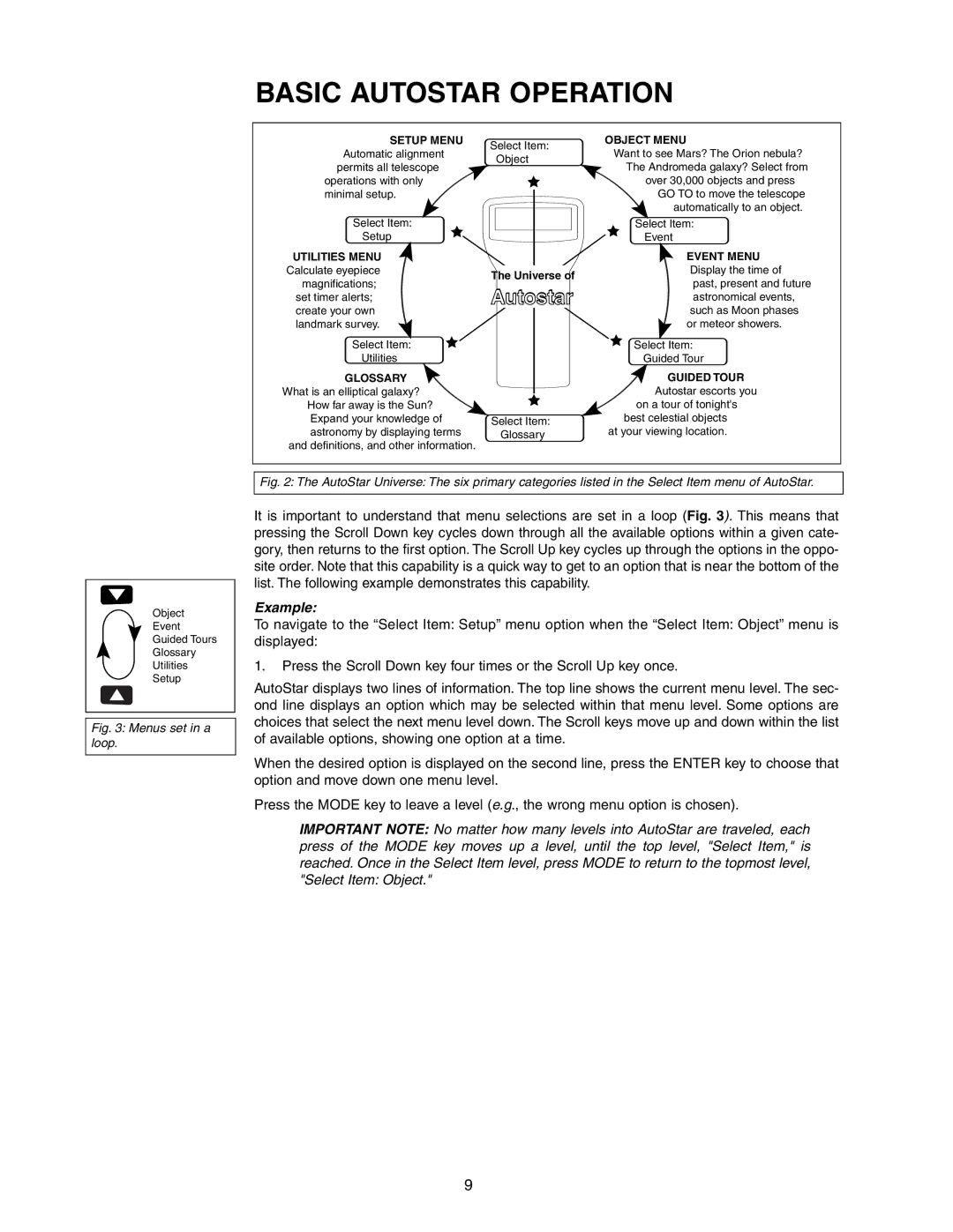 Meade DS-2102AT-TC, DS-2090AT-TC instruction manual Basic Autostar Operation 