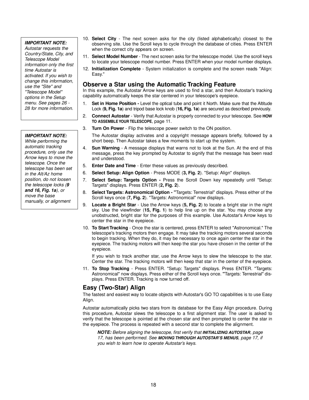 Meade DSX Series instruction manual Observe a Star using the Automatic Tracking Feature, Easy Two-Star Align 