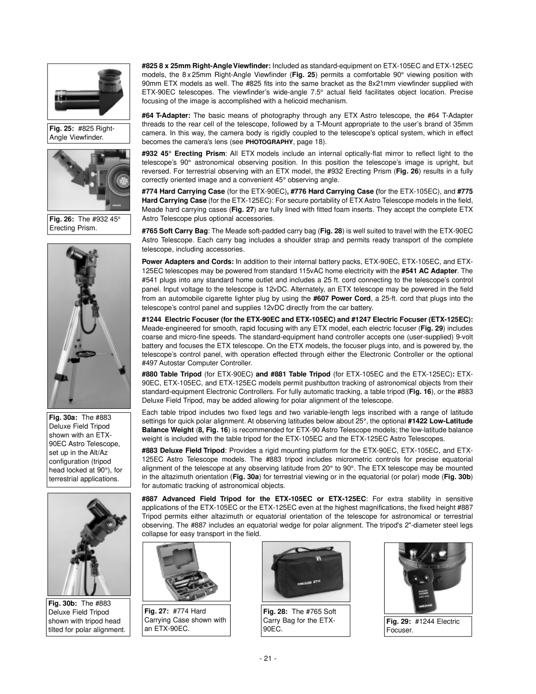 Meade ETX-105EC, ETX-125EC instruction manual #825 Right- Angle Viewfinder 