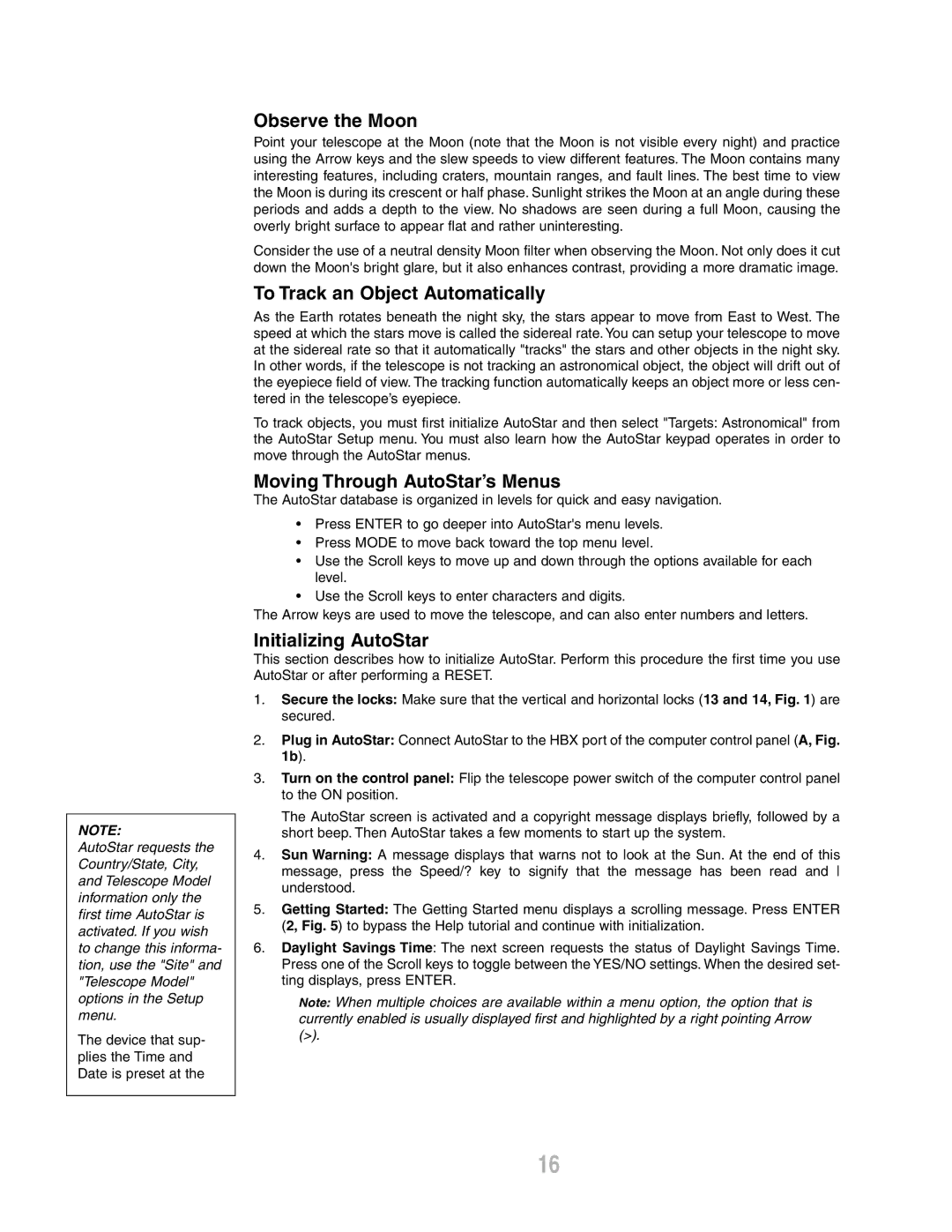 Meade ETX-80AT-TC instruction manual Observe the Moon, To Track an Object Automatically, Moving Through AutoStar’s Menus 