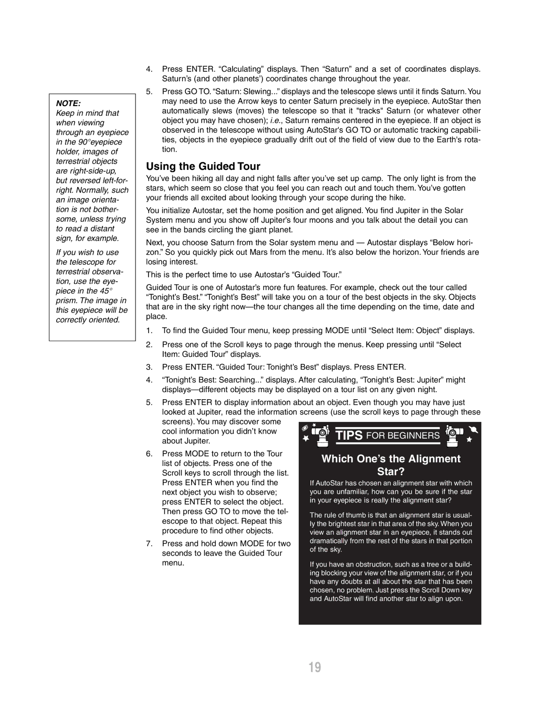 Meade ETX-80AT-TC instruction manual Using the Guided Tour, Which One’s the Alignment Star? 