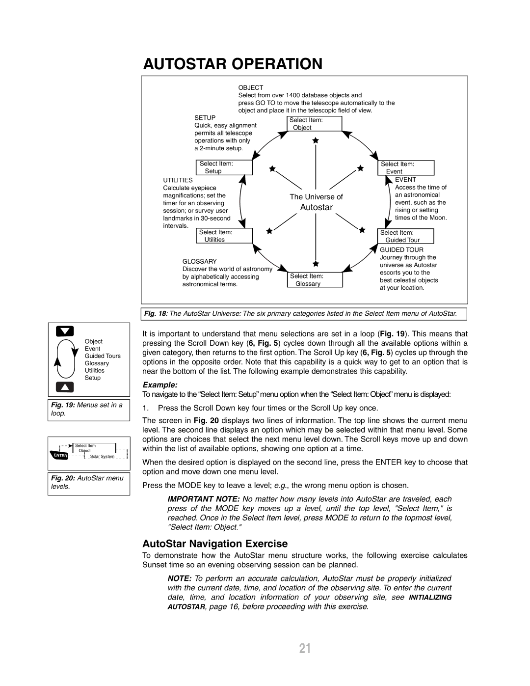 Meade ETX-80AT-TC instruction manual Autostar Operation, AutoStar Navigation Exercise 