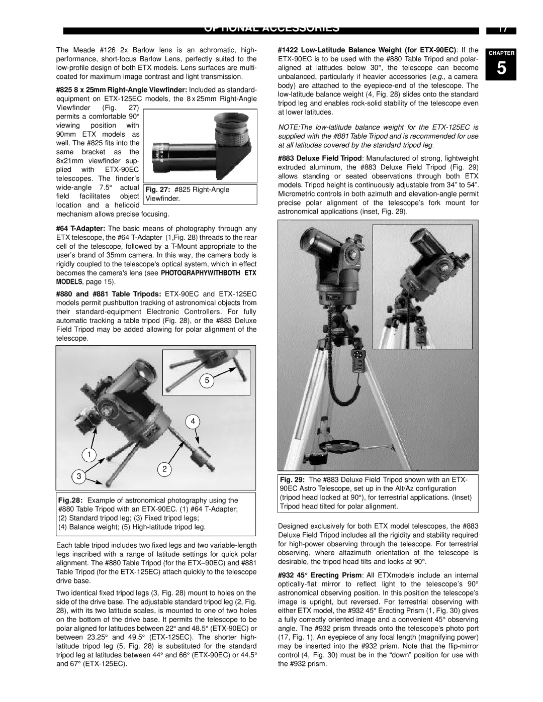 Meade ETX-90EC instruction manual Optional Accessories 