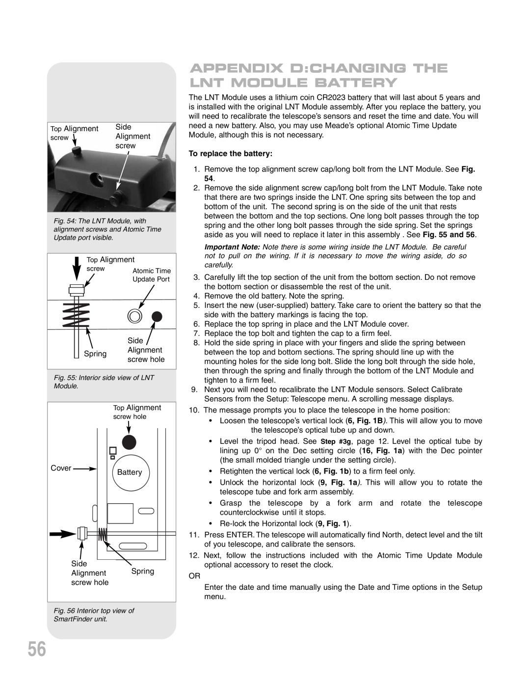 Meade ETX-90PE instruction manual Appendix Dchanging The Lnt Module Battery, To replace the battery 
