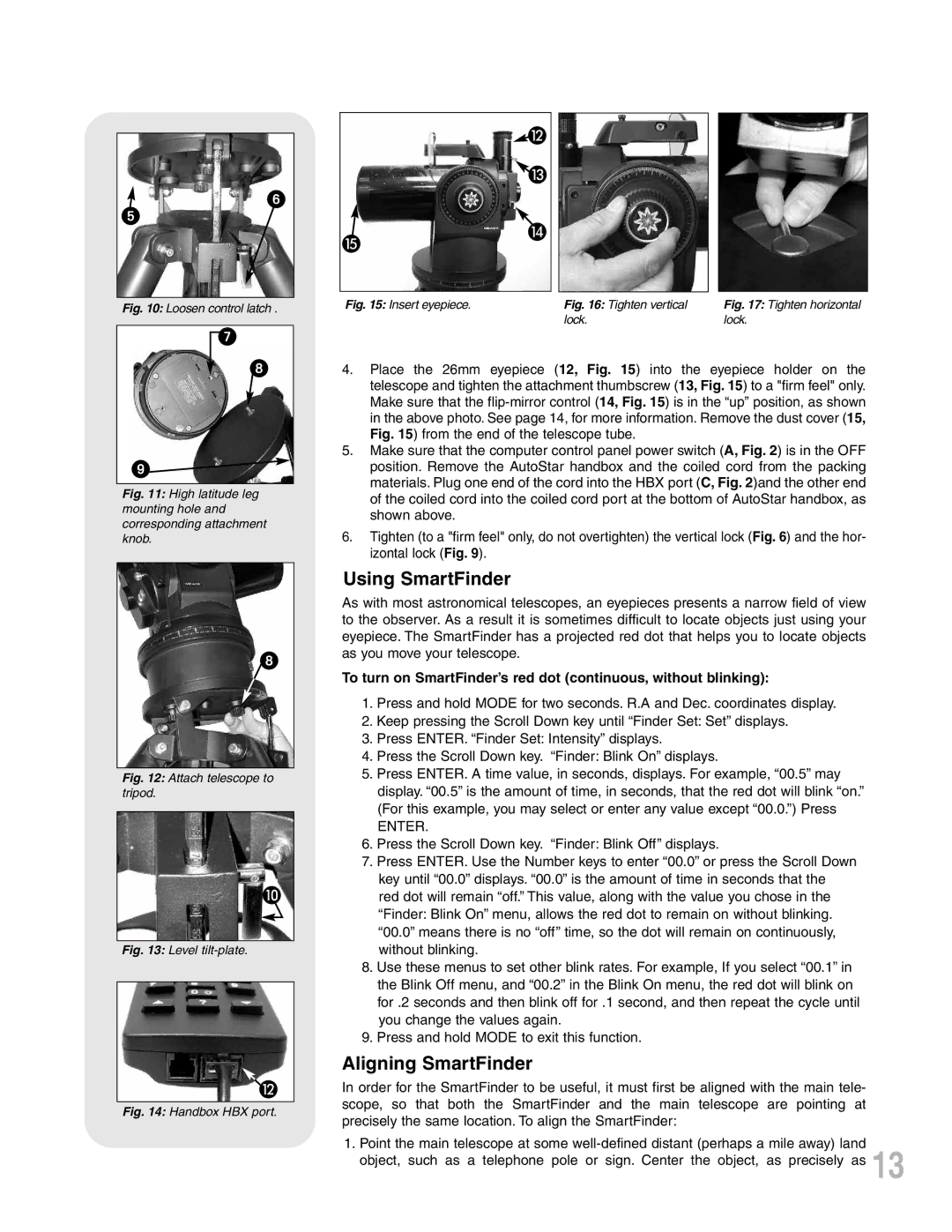 Meade ETX-90PE instruction manual Using SmartFinder, Aligning SmartFinder 