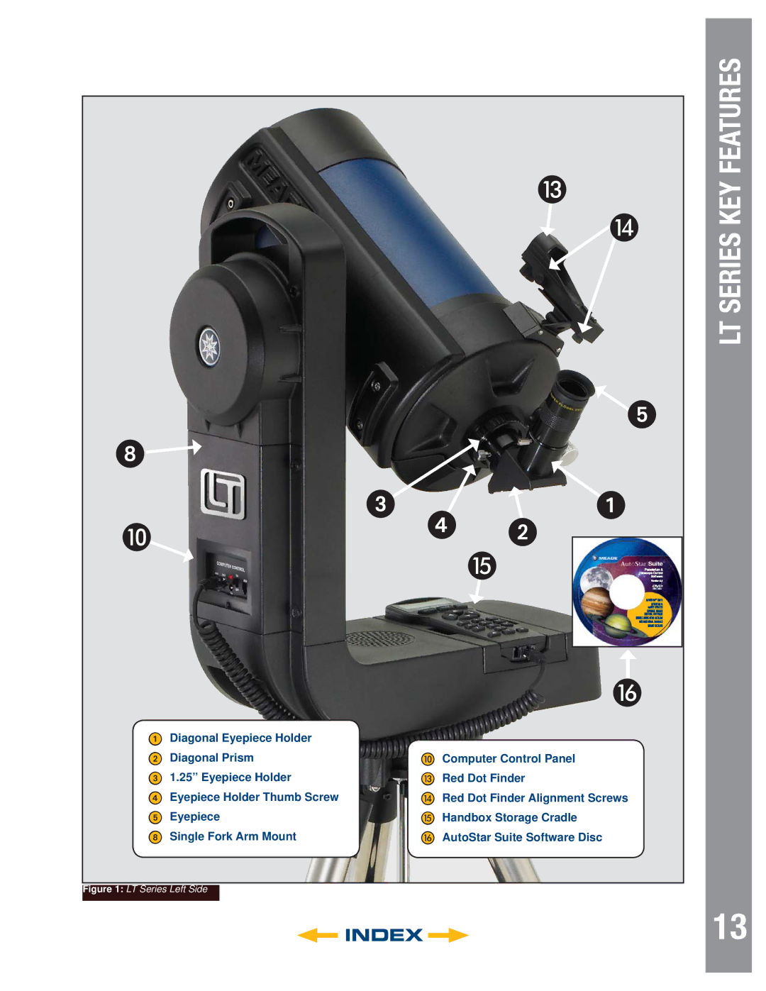 Meade LT Series, LT SC Series, LT ACF Series instruction manual AutoStarLT SERIES#497KEYHANDBOXFEATURES 