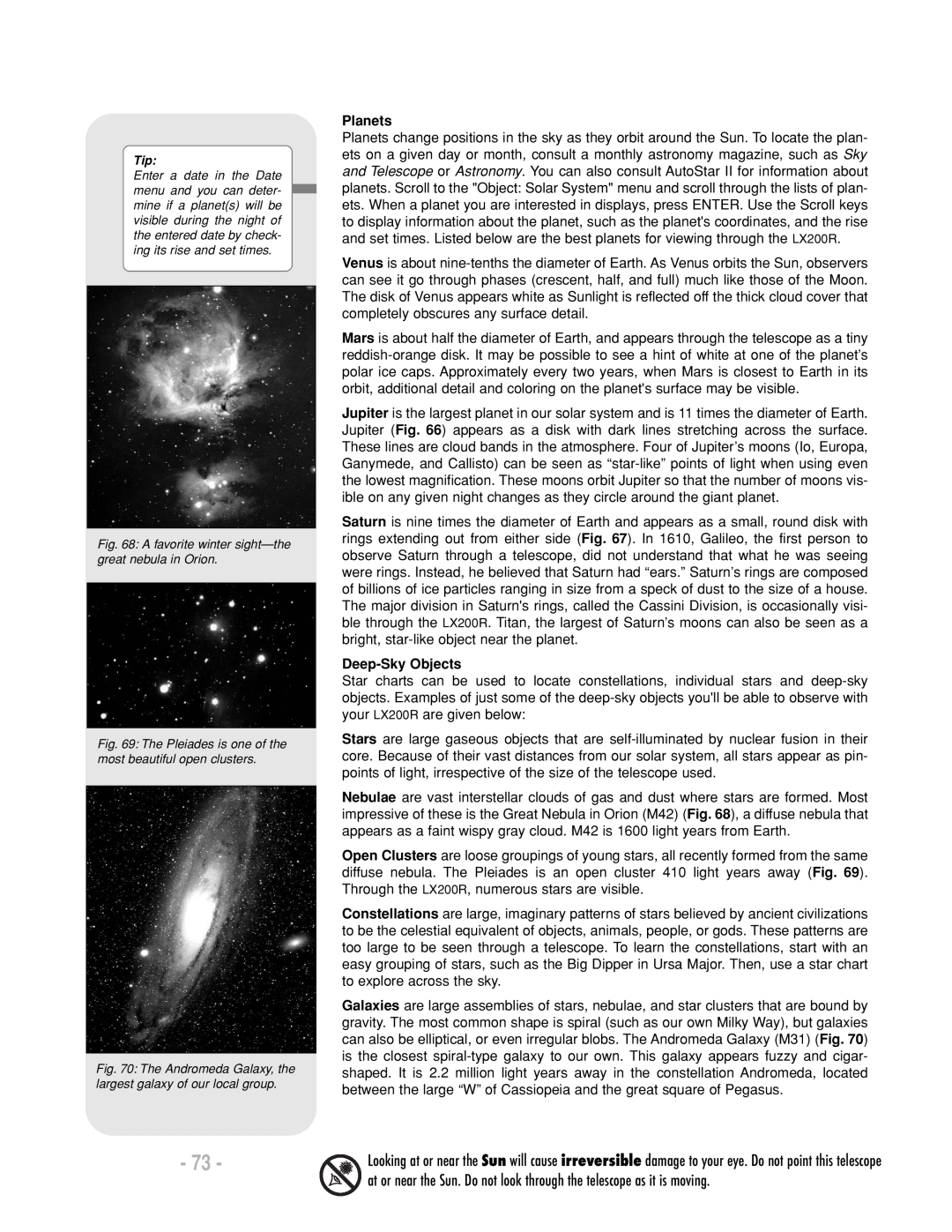 Meade LX200 R instruction manual Planets, Deep-SkyObjects 