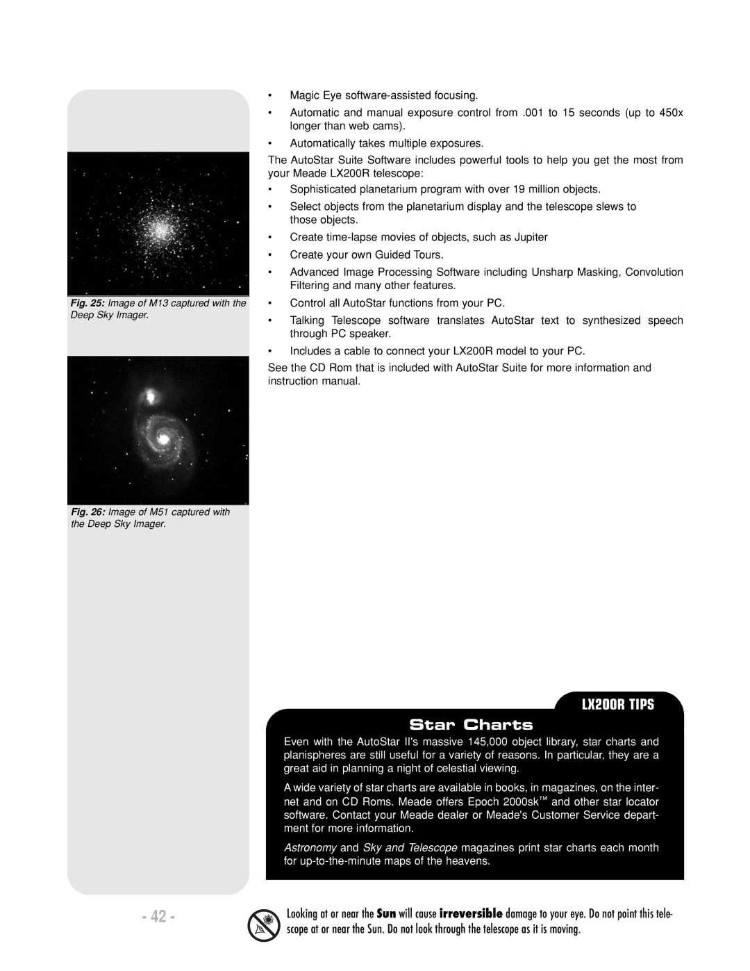 Meade LX200 R instruction manual Star Charts, Image of M13 captured with the Deep Sky Imager 