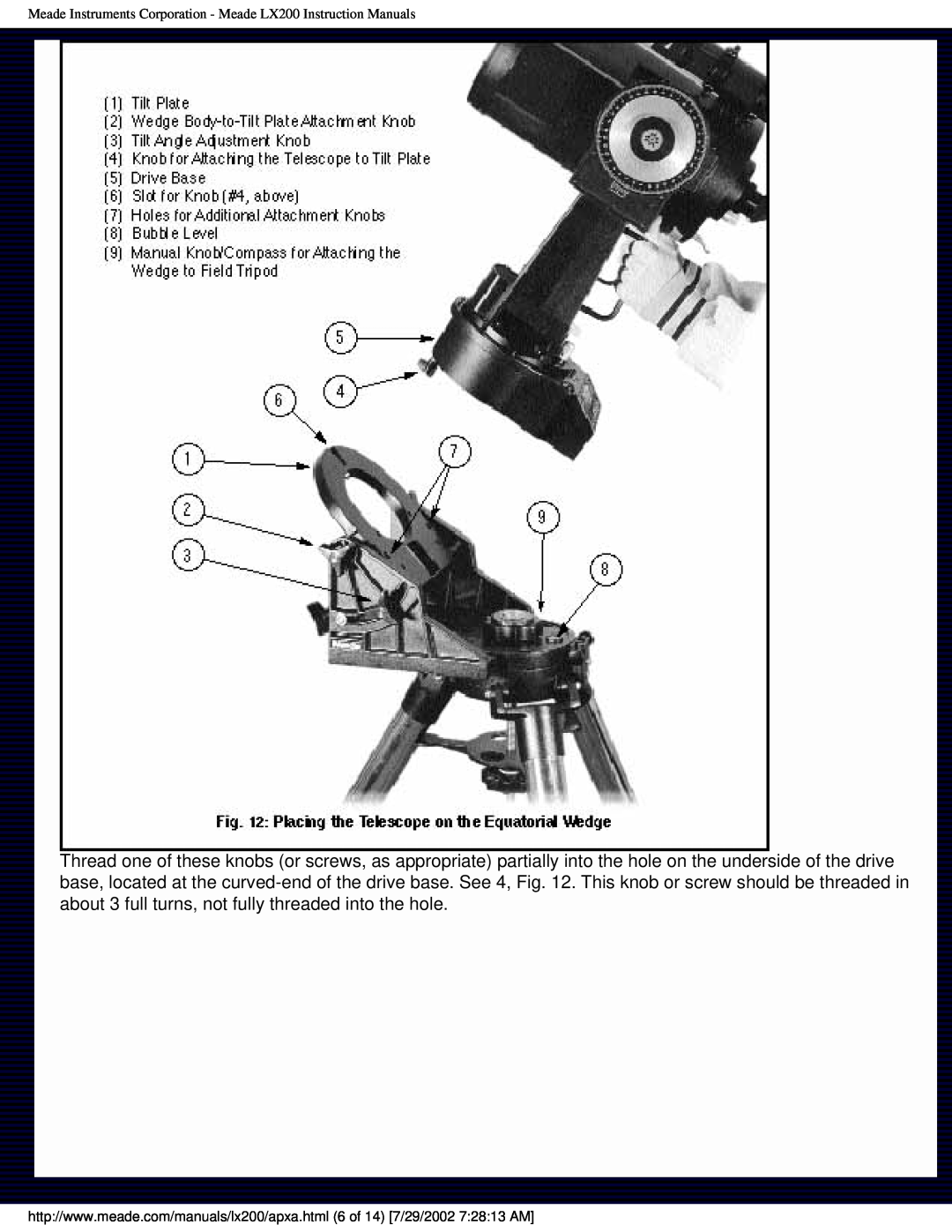 Meade LX200 instruction manual 