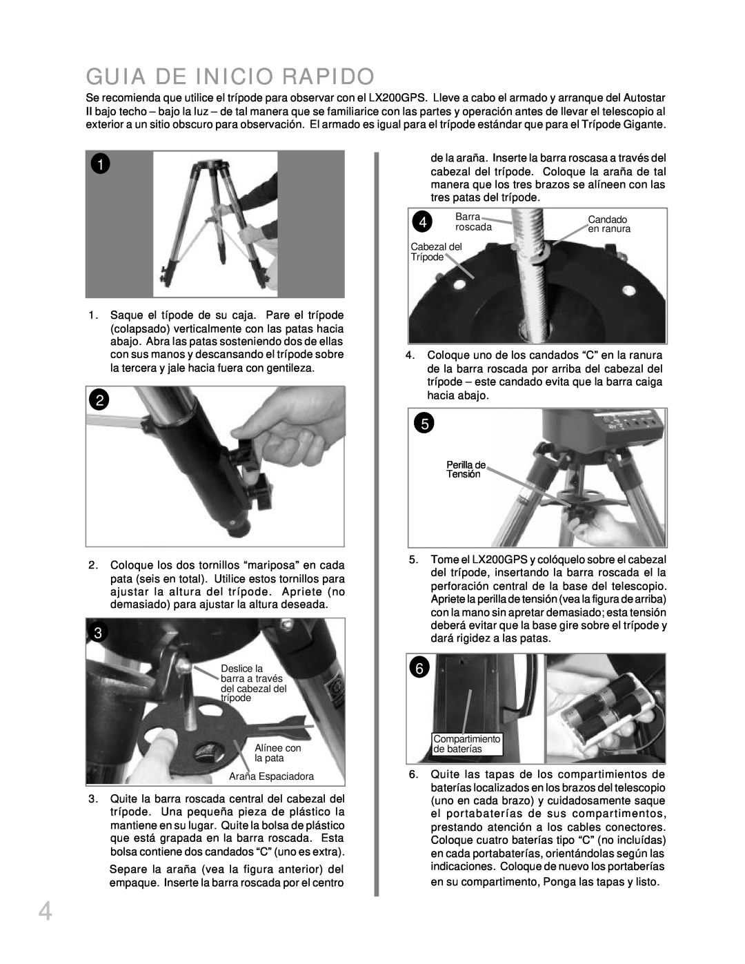 Meade LX200GPS manual Guia De Inicio Rapido 
