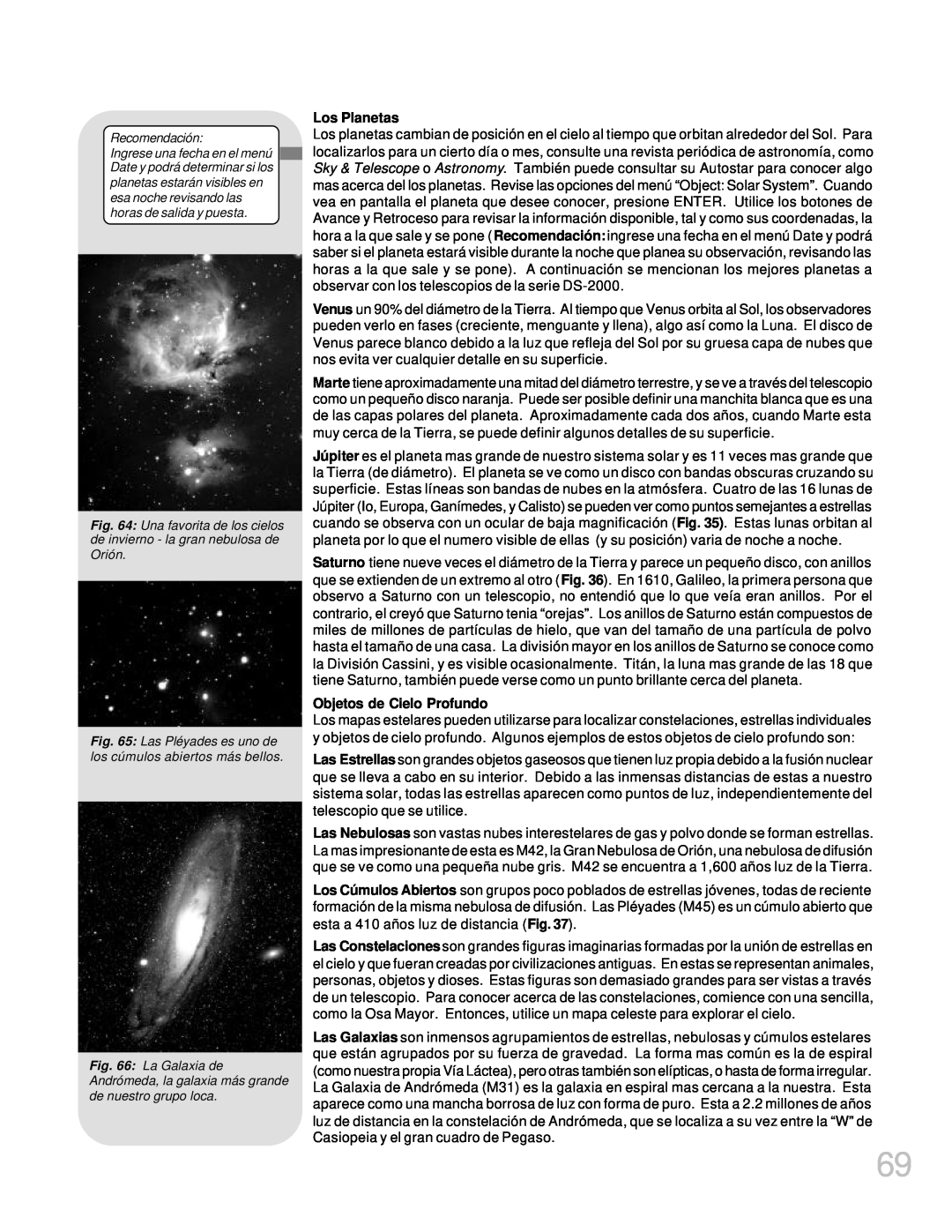 Meade LX200GPS manual Los Planetas, Objetos de Cielo Profundo 