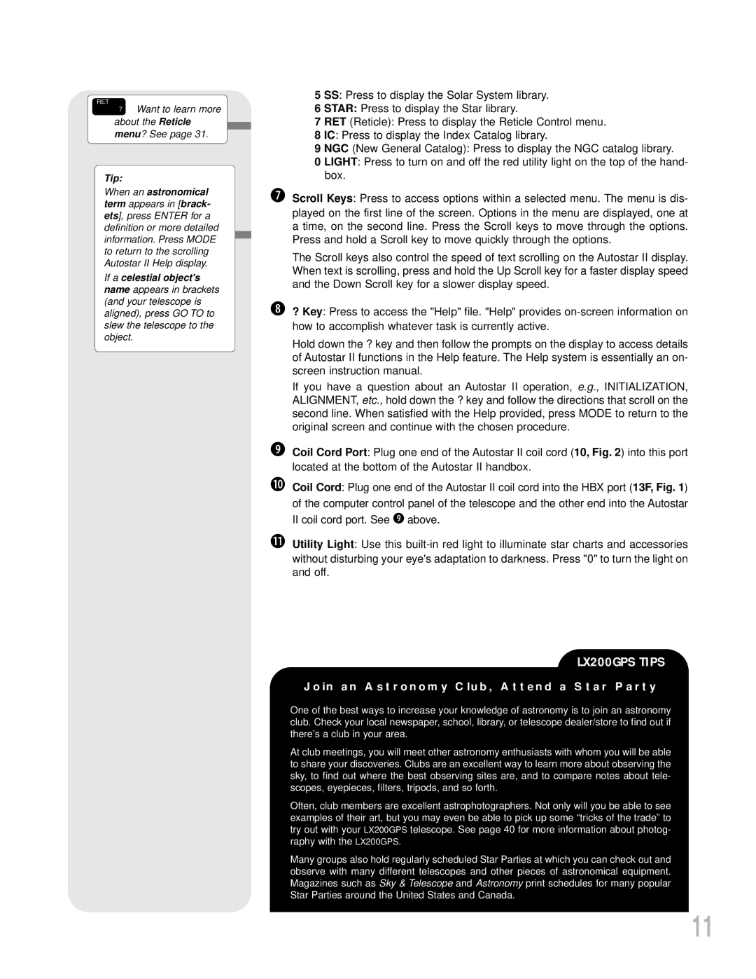 Meade instruction manual LX200GPS Tips 