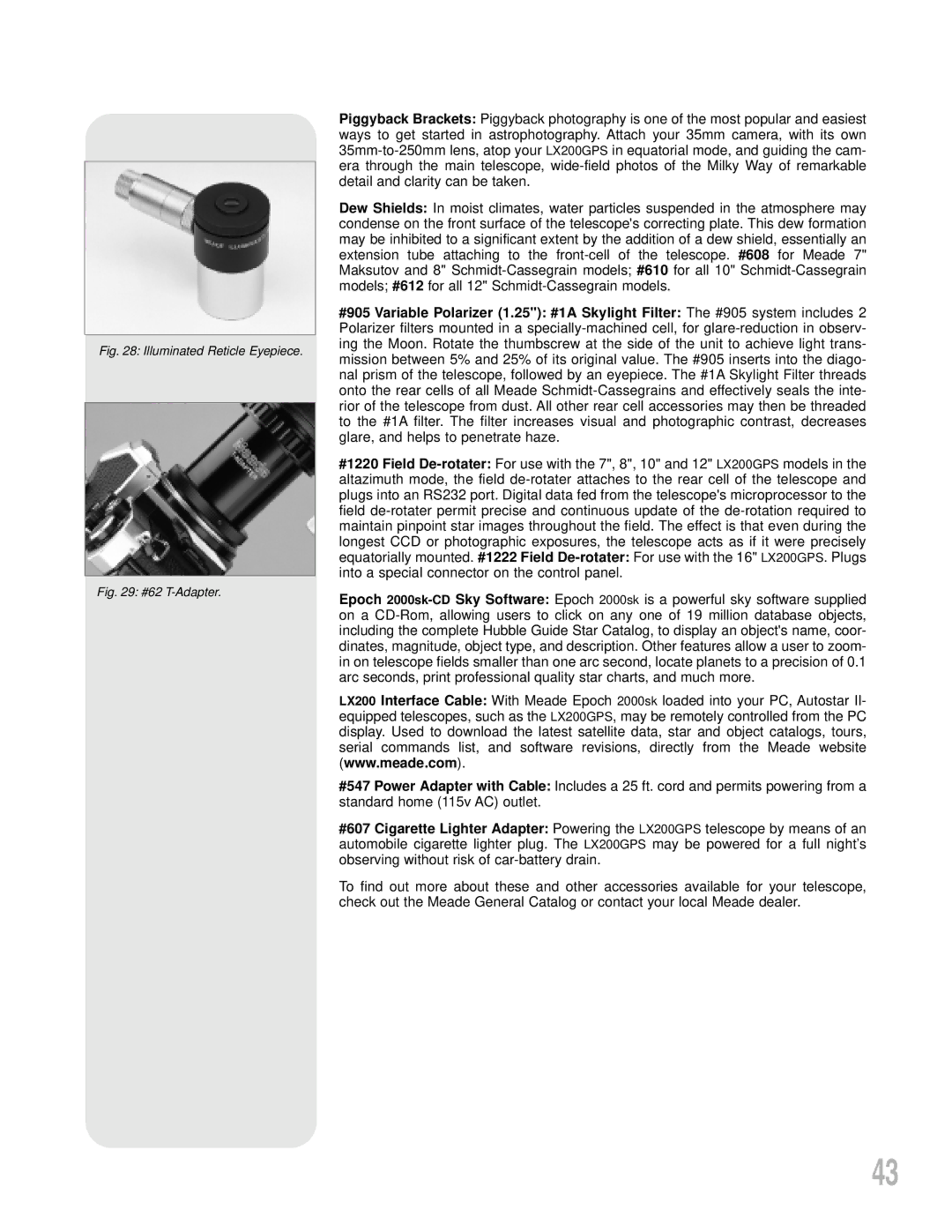 Meade LX200GPS instruction manual Illuminated Reticle Eyepiece 