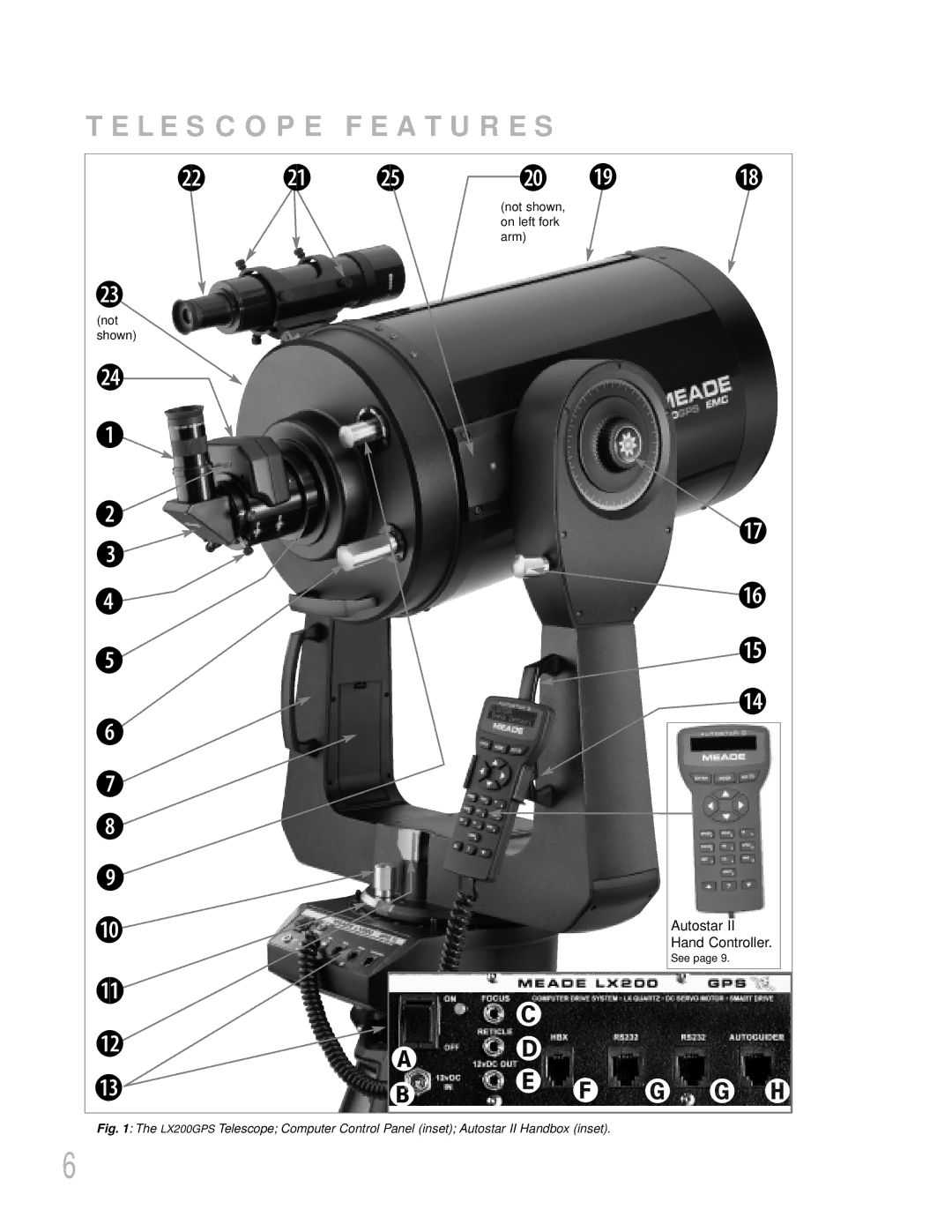 Meade LX200GPS instruction manual Telescope Features, Autostar 