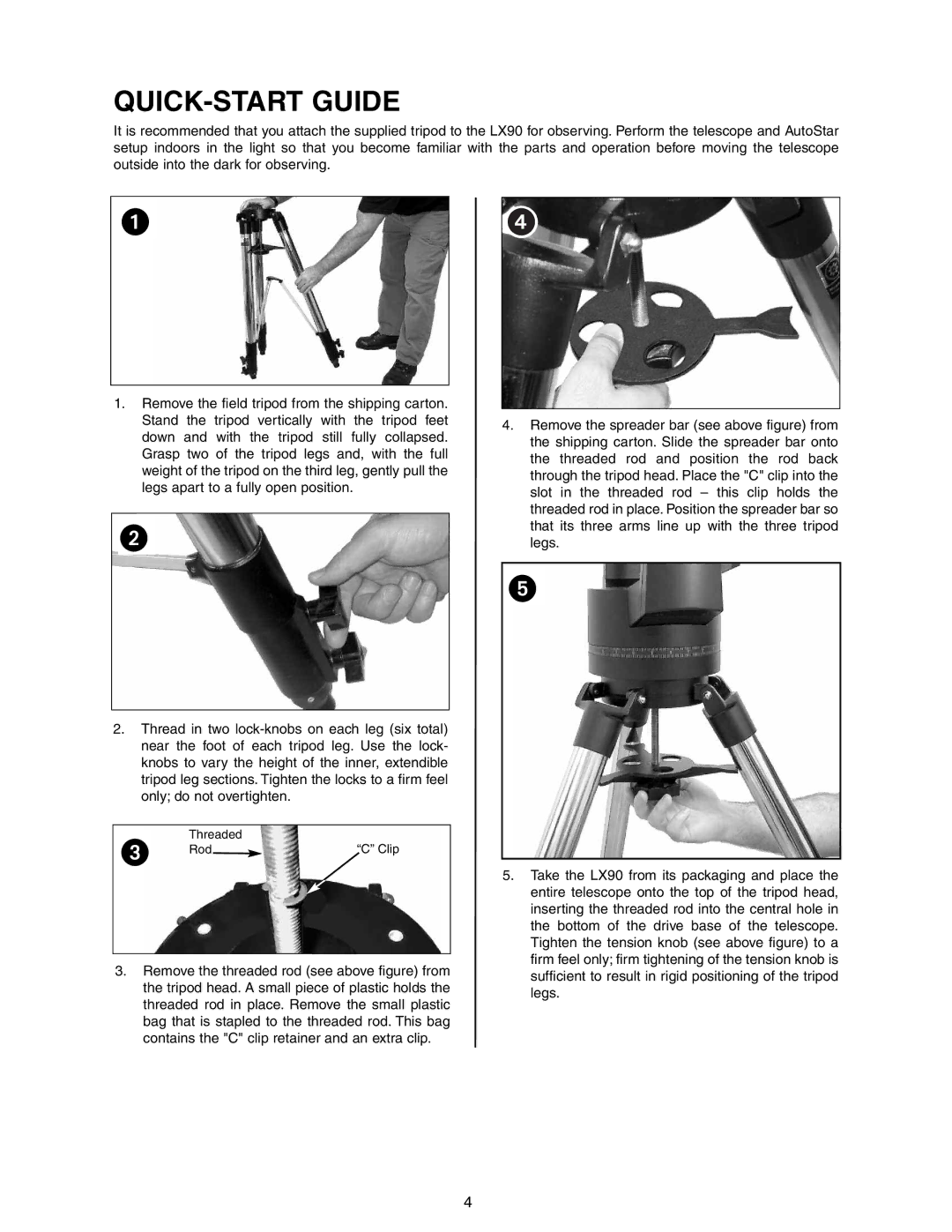 Meade LX90 instruction manual QUICK-START Guide 