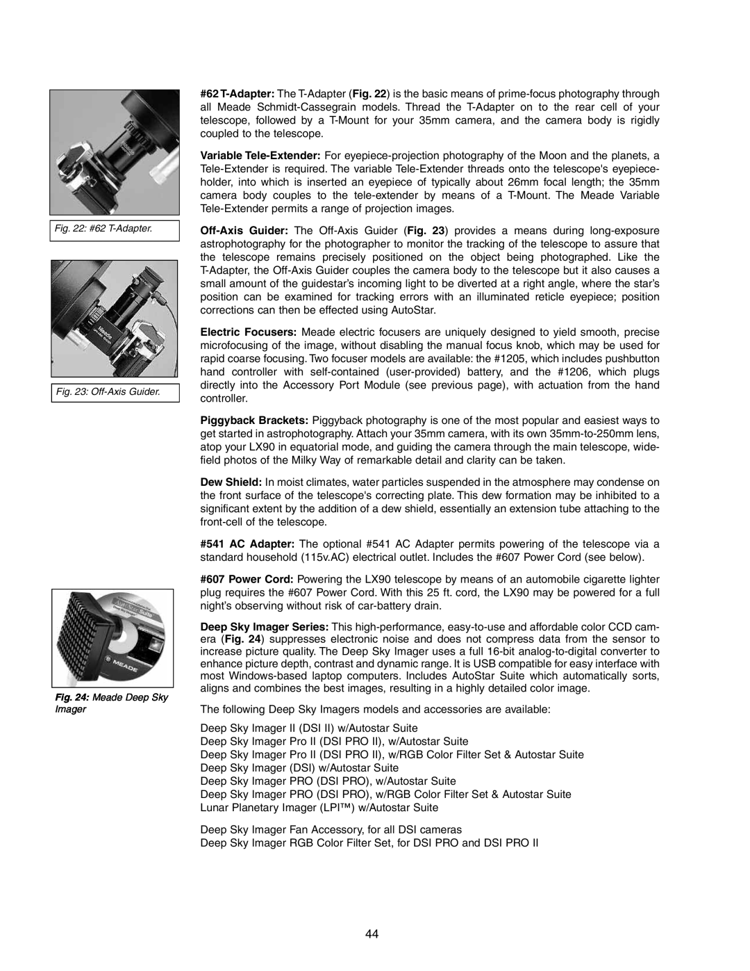 Meade LX90GPS instruction manual Deep Sky Imager II DSI II w/Autostar Suite 