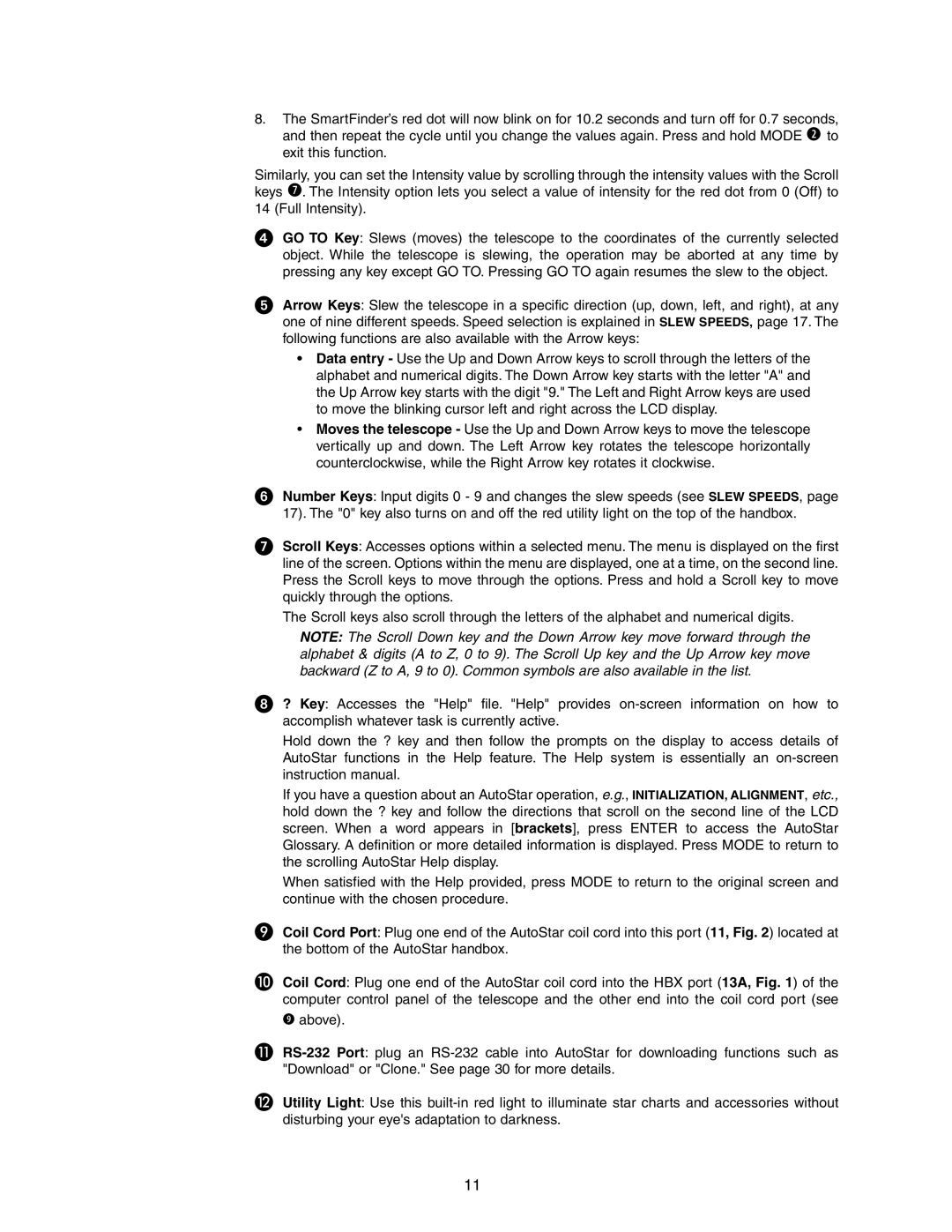 Meade LX90GPS instruction manual Down, left, and right, at any Slew SPEEDS, page 17 