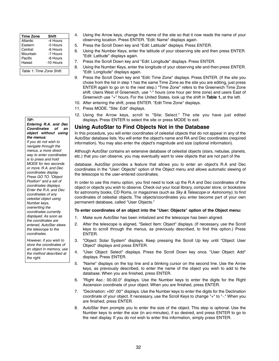 Meade LX90GPS instruction manual Using AutoStar to Find Objects Not in the Database 