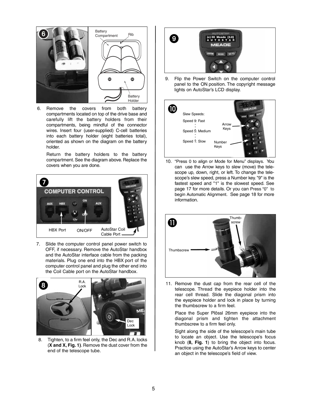 Meade LX90GPS instruction manual On/Off 