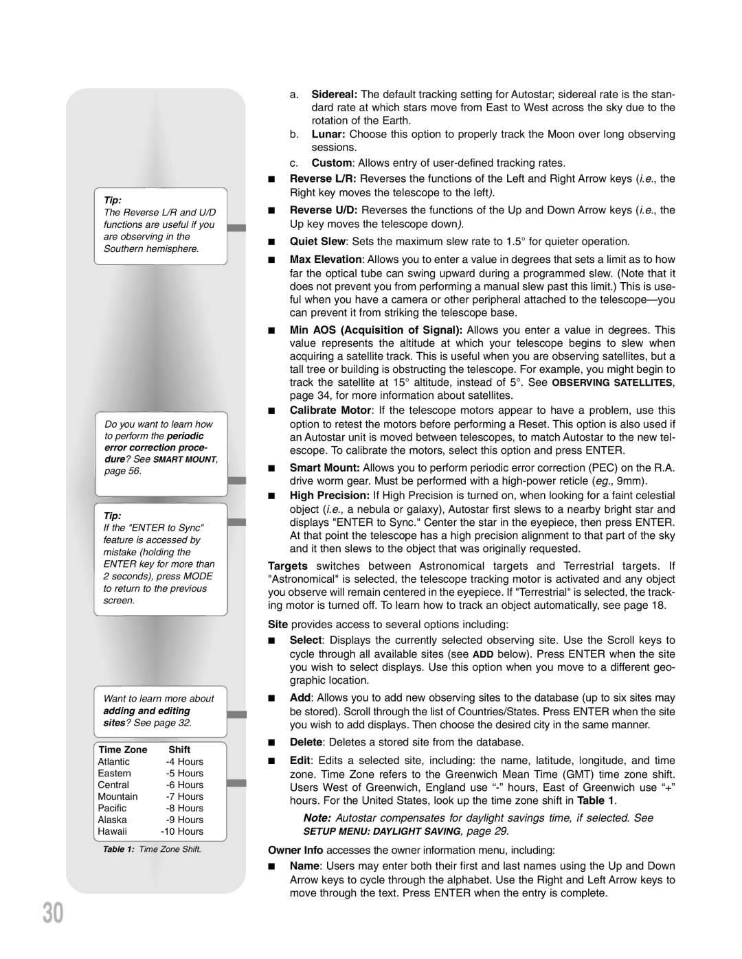 Meade LXD 75-Series instruction manual Setup Menu Daylight SAVING 