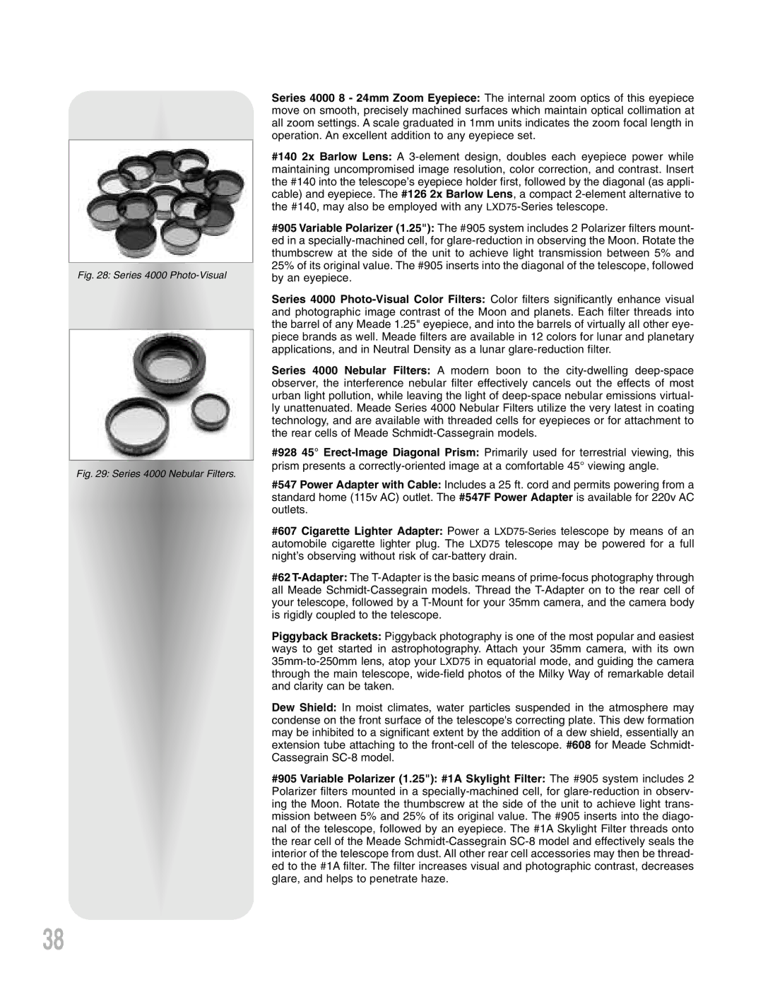 Meade LXD 75-Series instruction manual Series 4000 Photo-Visual 