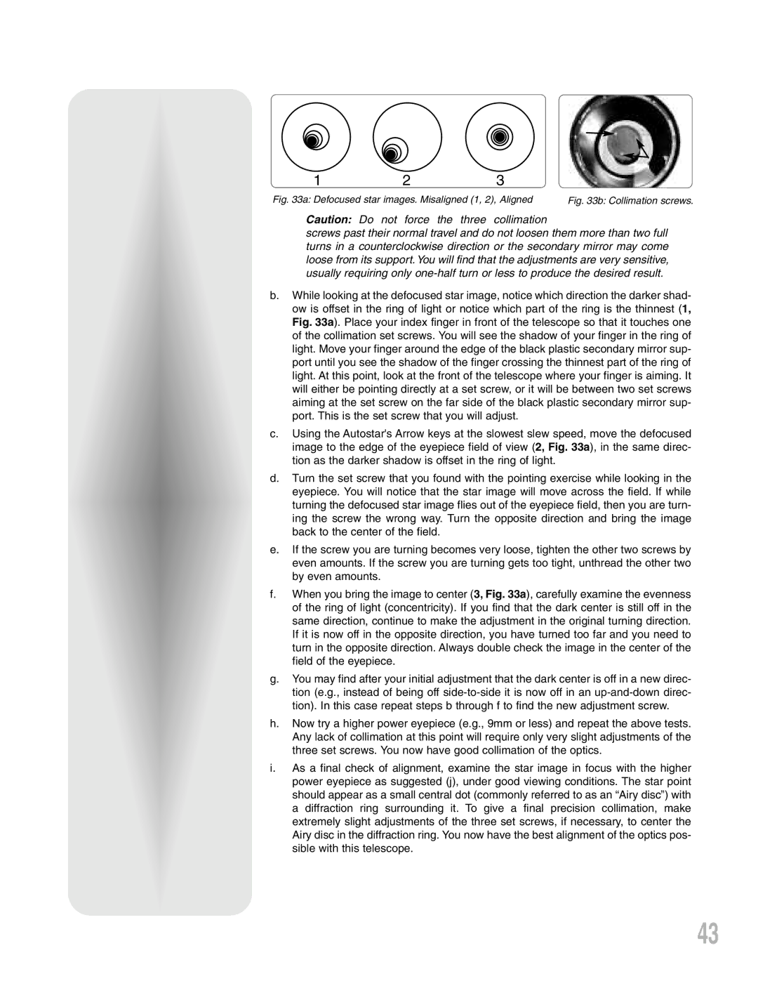 Meade LXD 75-Series instruction manual Defocused star images. Misaligned 1, 2, Aligned 