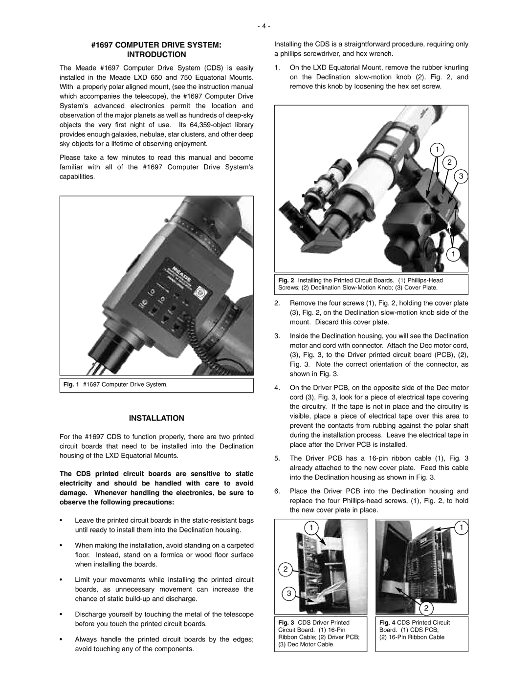 Meade LXD 750, LXD 650 instruction manual #1697 Computer Drive System Introduction, Installation 