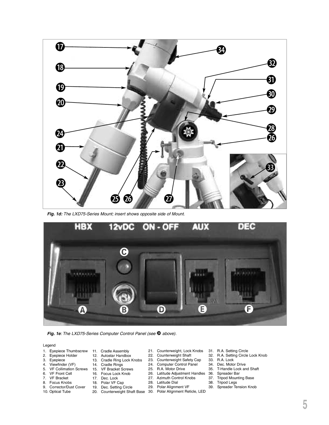 Meade LXD75 instruction manual D E F 