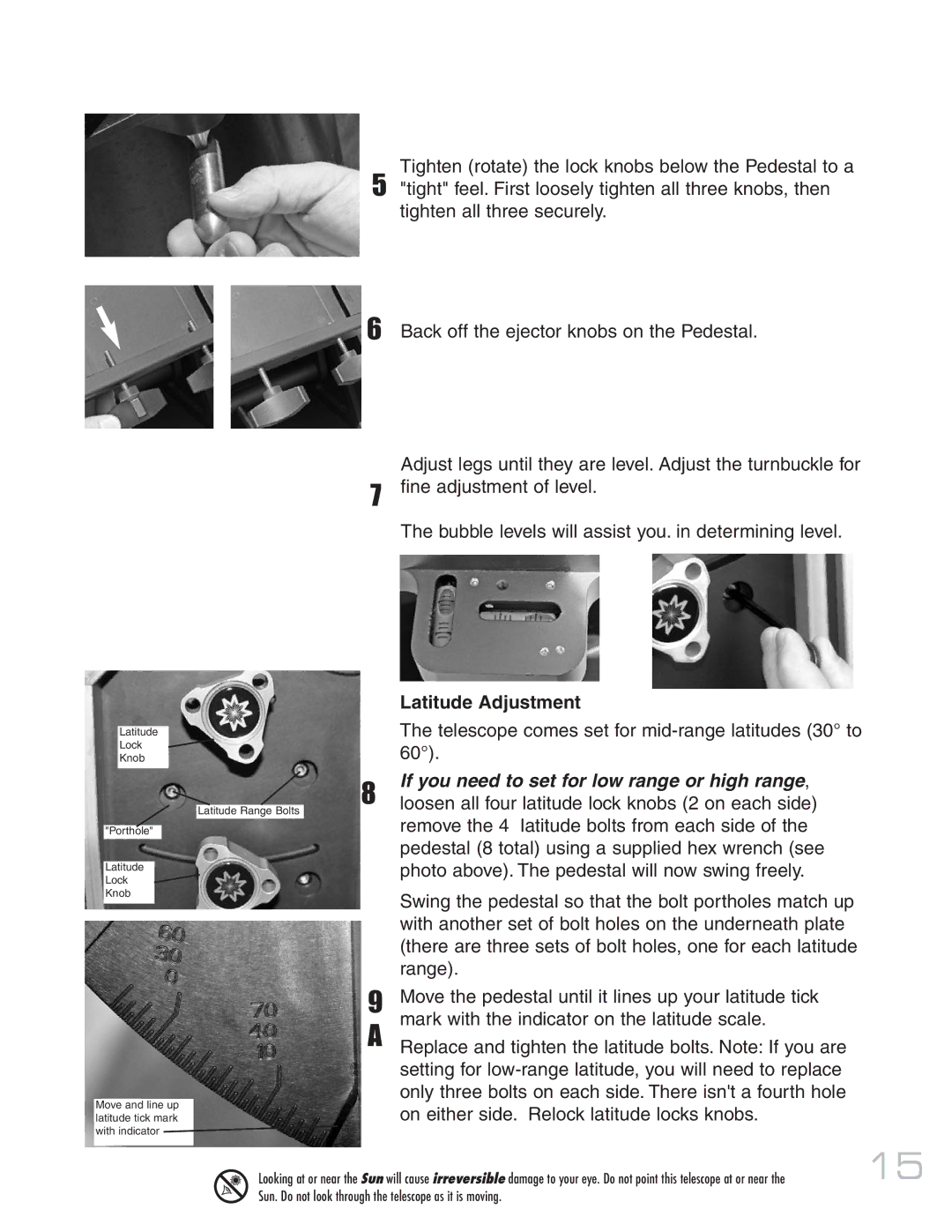 Meade MAX-ACF instruction manual Latitude Adjustment, If you need to set for low range or high range 