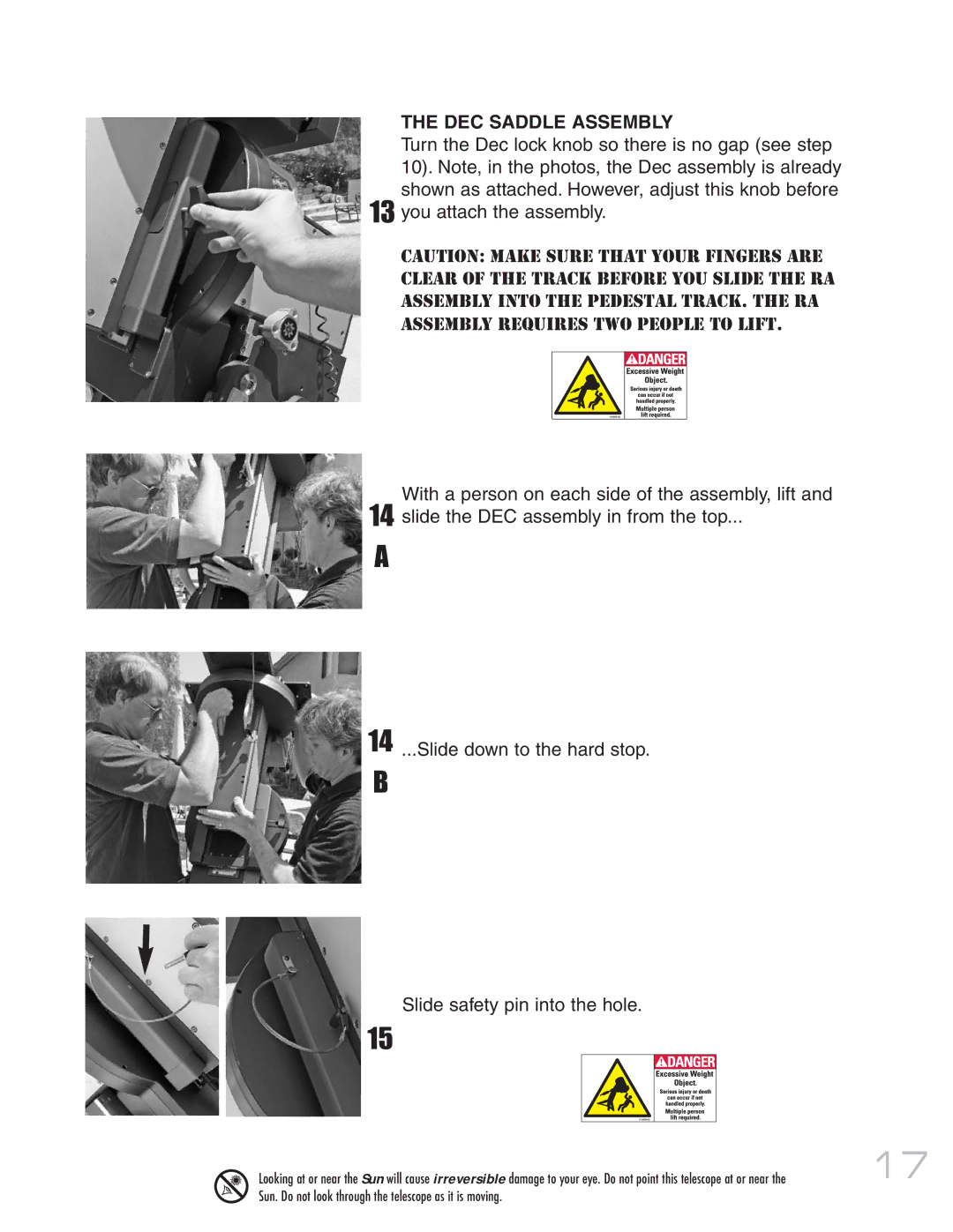 Meade MAX-ACF instruction manual DEC Saddle Assembly 