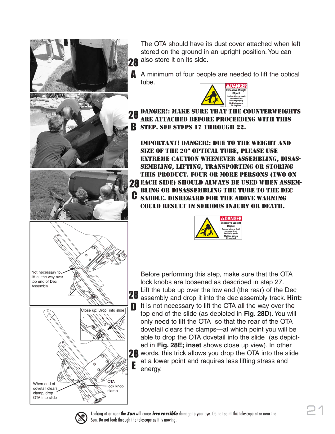 Meade MAX-ACF instruction manual When end 